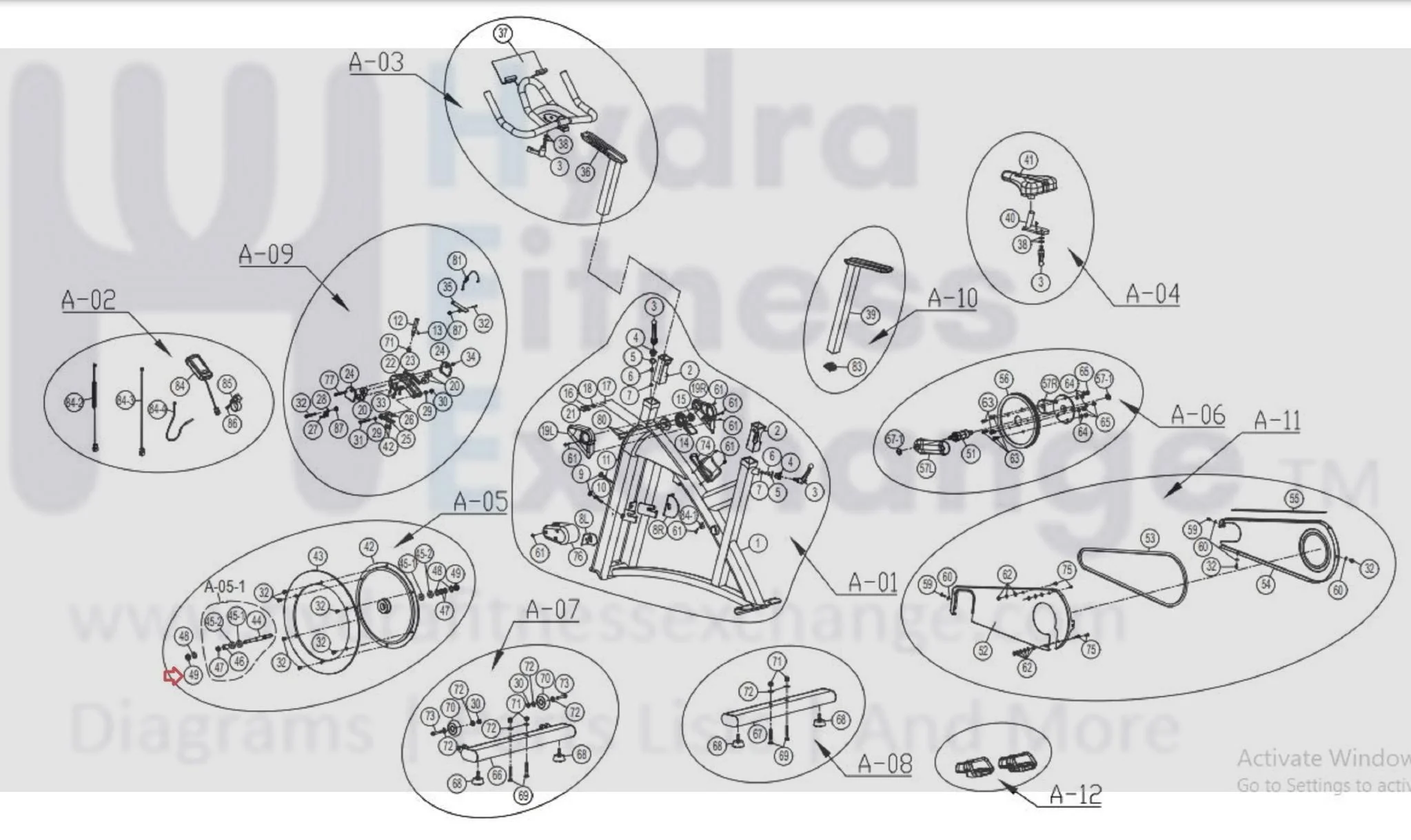 Horizon Fitness IC7.9 - FC062 Stationary Bike Flange Nut 1000413992 - Image 2