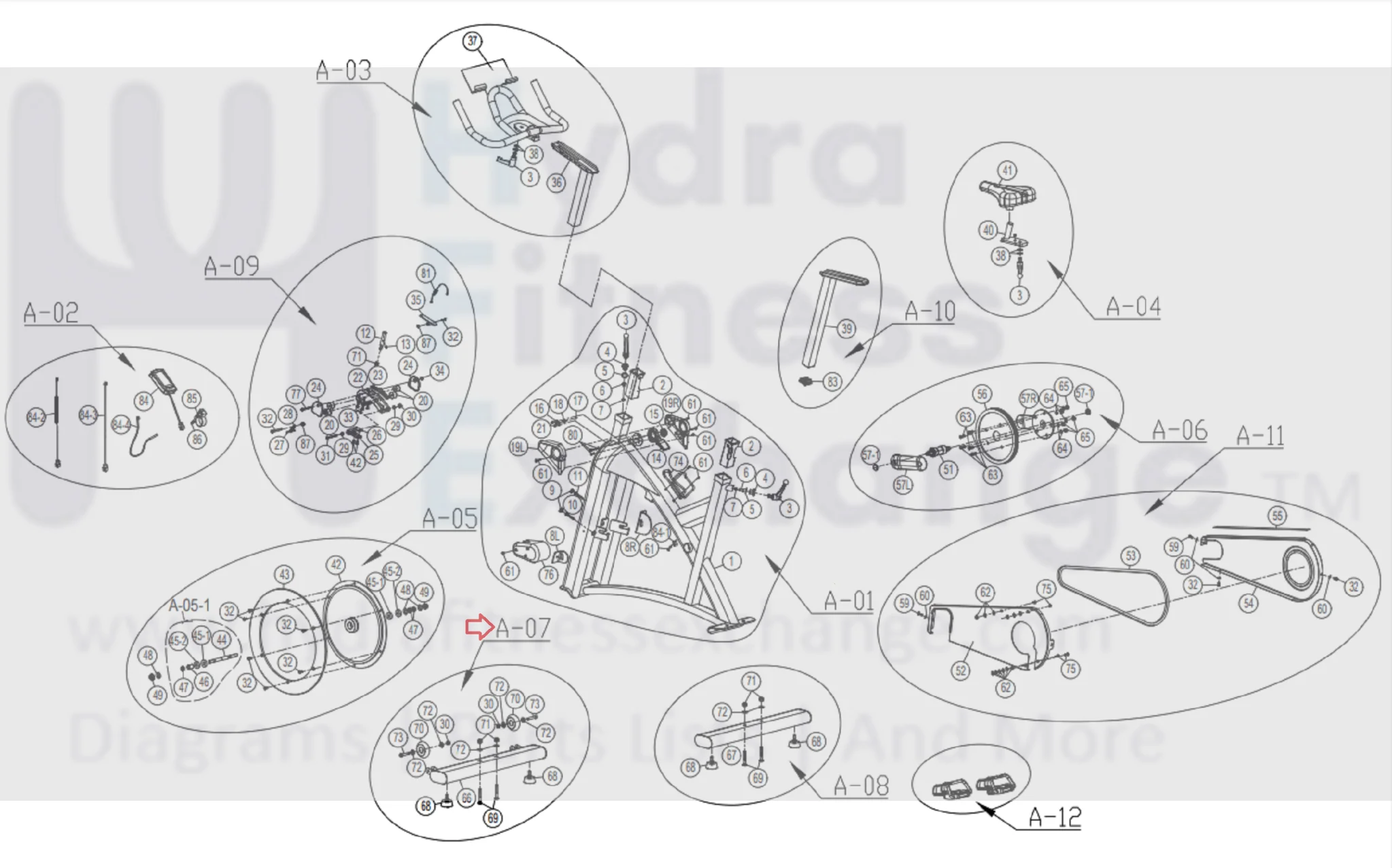 Horizon Fitness IC7.9 - FC062 Stationary Bike Front Foot Stabilizer Assembly 1000414006 - Image 2