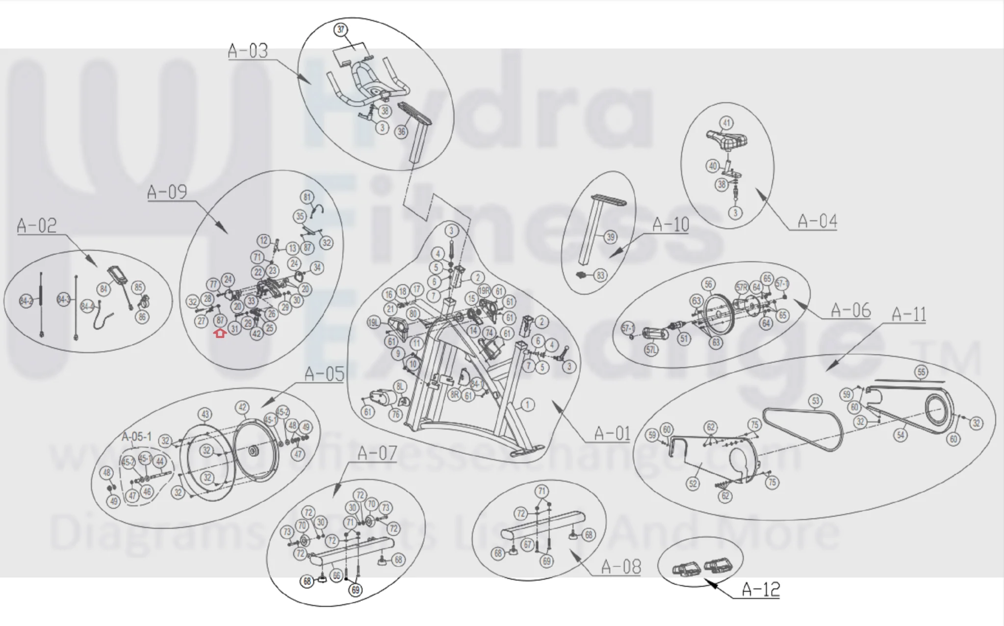 Horizon Fitness IC7.9 - FC062 Stationary Bike Locked Nut 1000442982 - Image 2