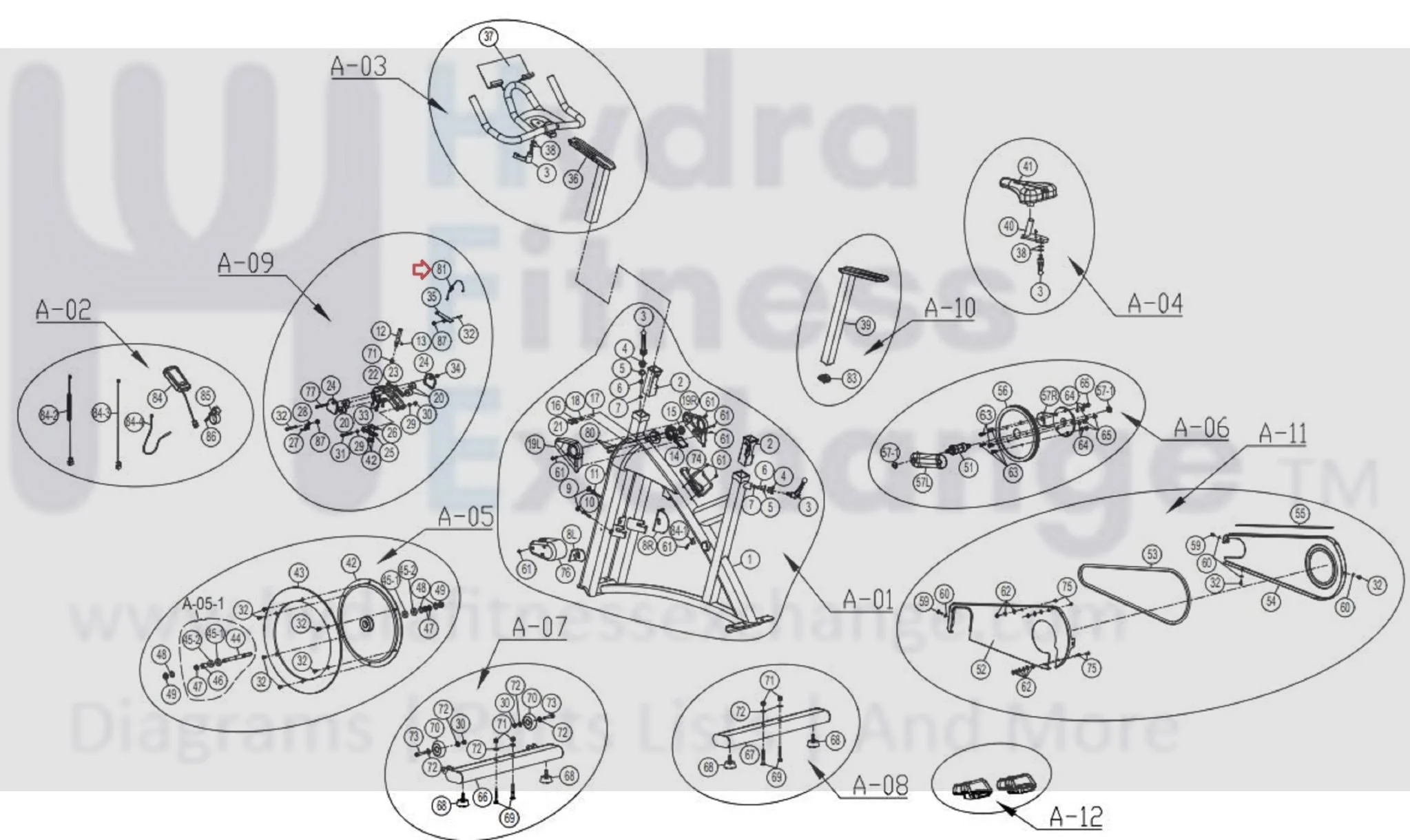Horizon Fitness IC7.9 - FC062 Stationary Bike Magnet Bracket Resistance Cable 1000442987 - Image 2