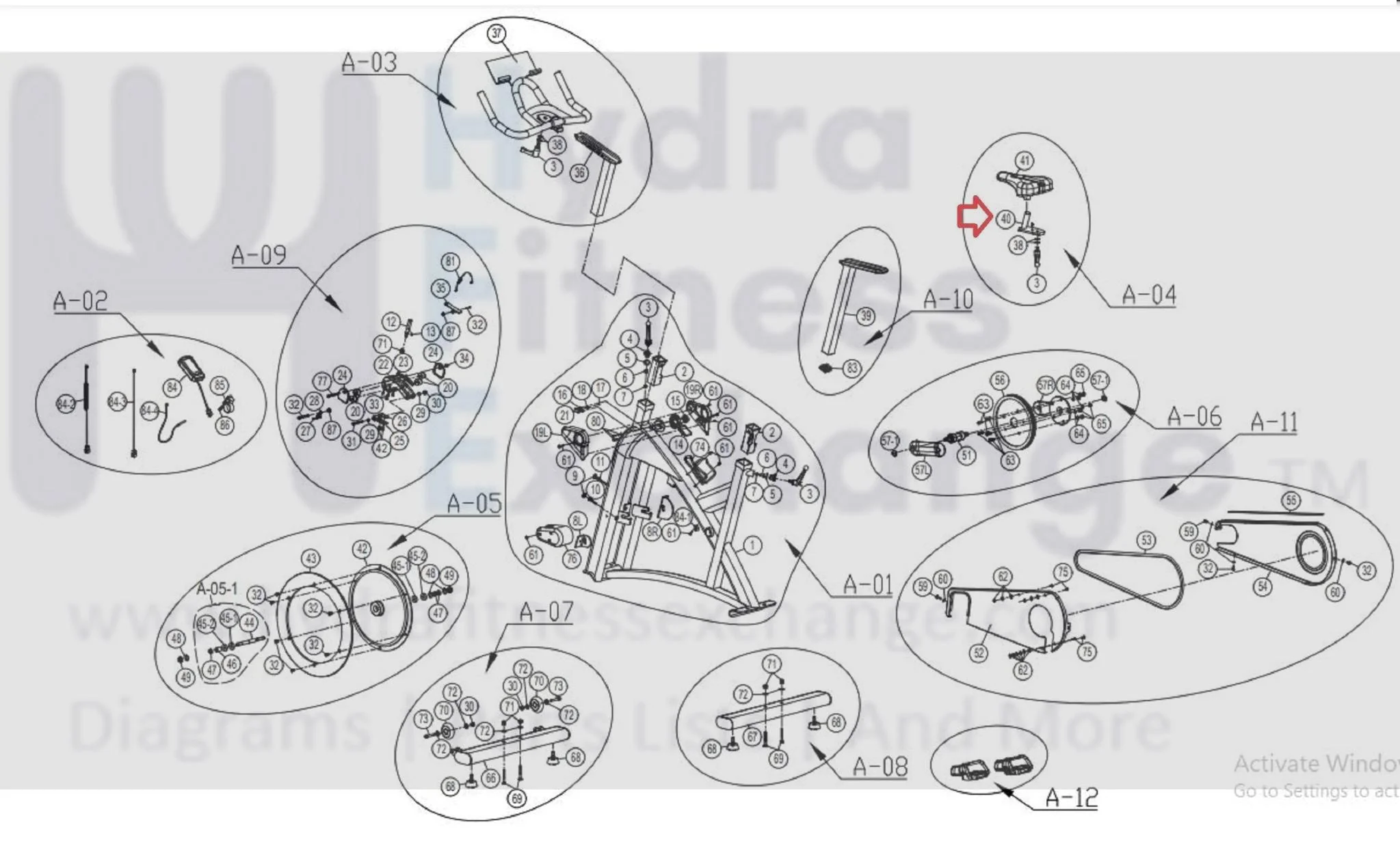 Horizon Fitness IC7.9 - FC062 Stationary Bike Seat Post Slider 1000413969 - Image 2