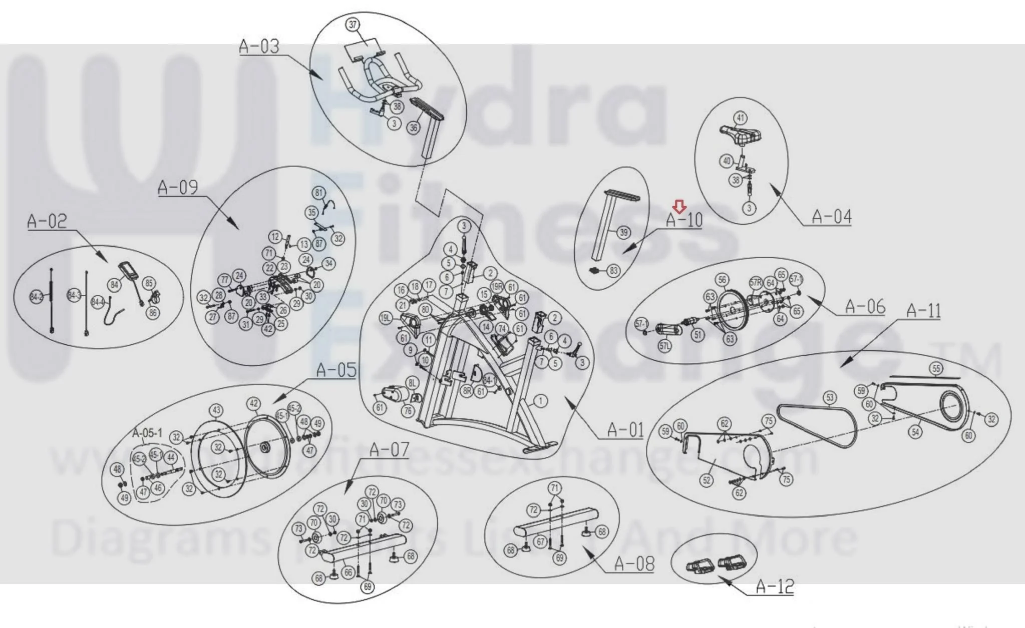 Horizon Fitness IC7.9 - FC062 Stationary Bike Seat Post Set 1000414033 - Image 2
