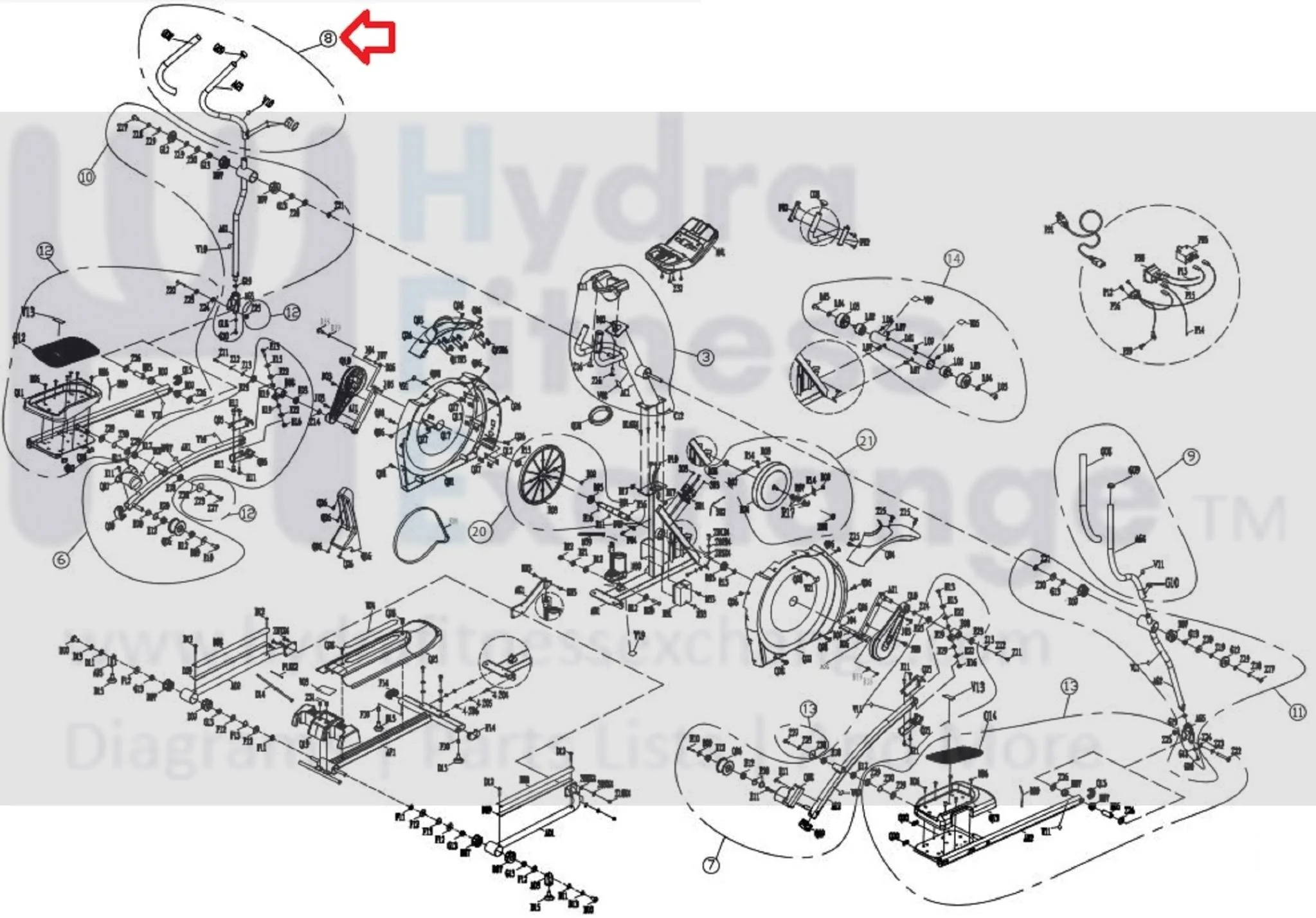 Horizon Fitness Livestrong CE9.2 LS10.0E LS8.0E Elliptical Left Upper Handlebar Set 1000205346 - Image 2