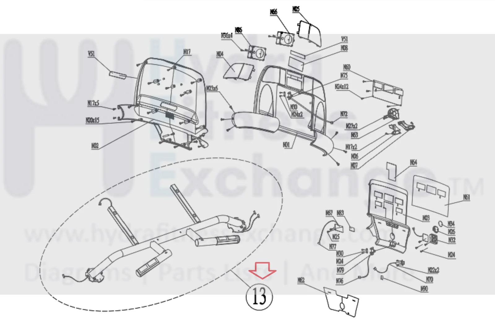 Horizon Fitness Livestrong CT9.1 LS9.9T Treadmill Console Frame Set 1000112599 - Image 2