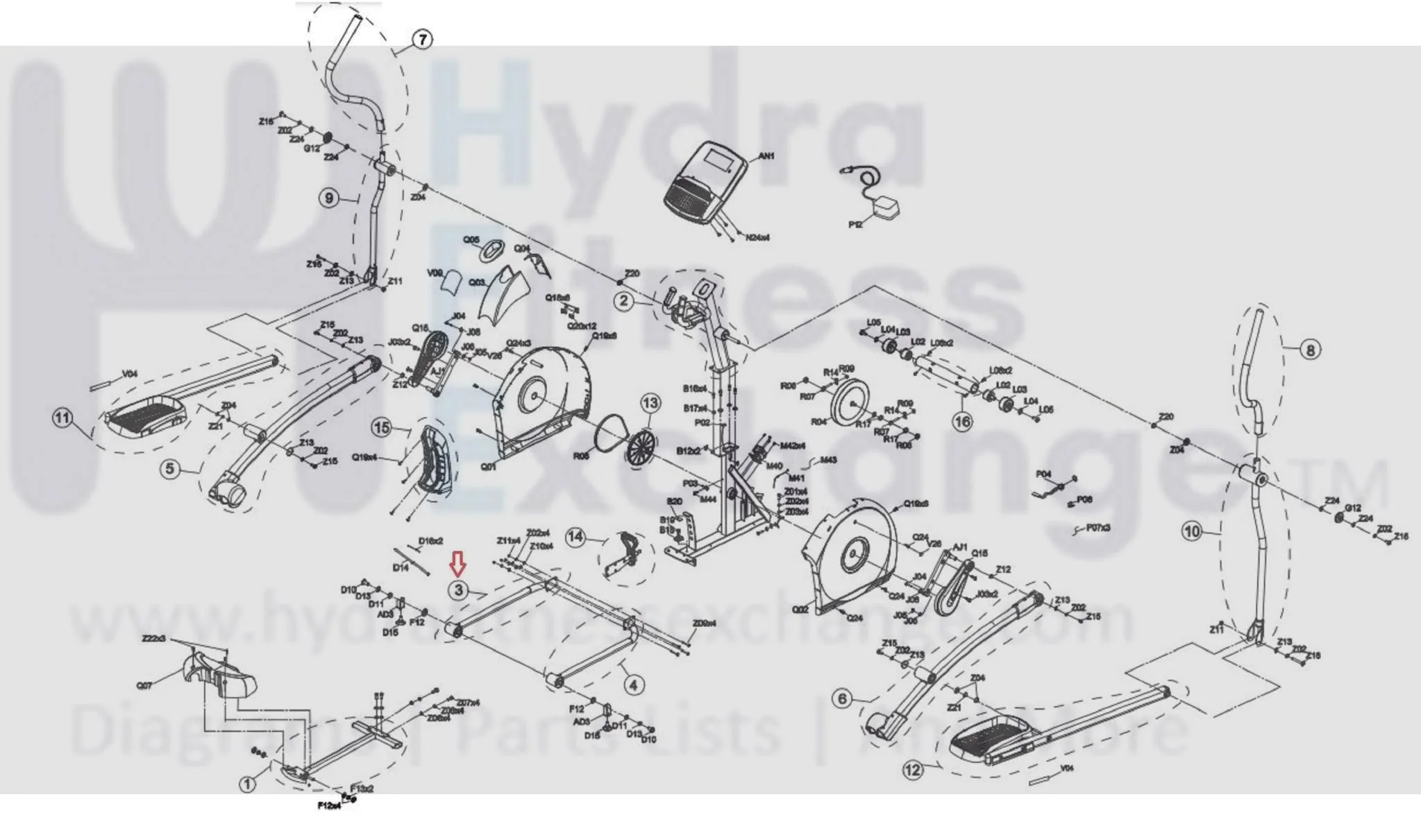 Horizon Fitness Livestrong Elliptical Left Guide Rail Set S-EP573 1000305218 - Image 2
