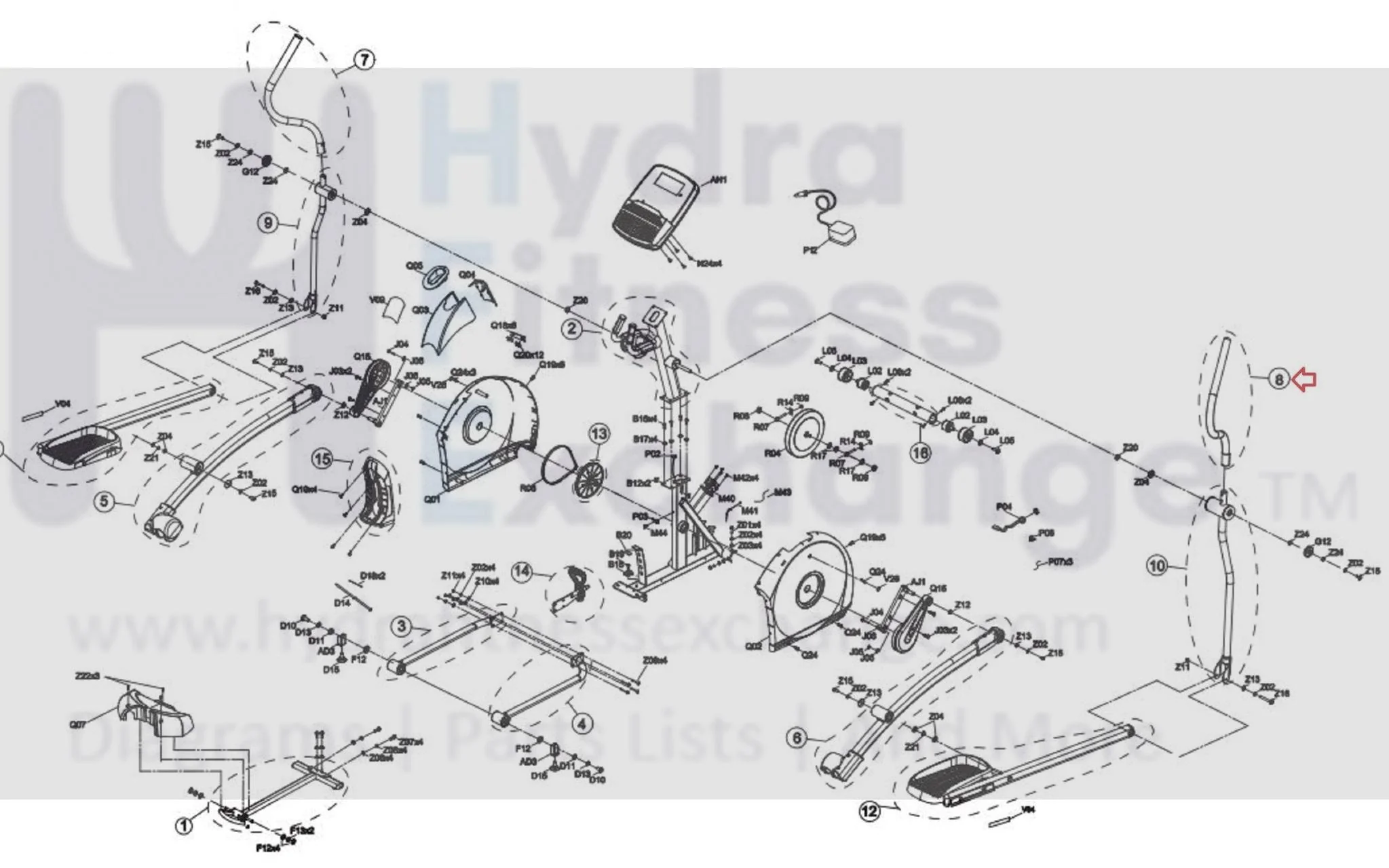 Horizon Fitness Livestrong EP573D Elliptical Right Up Arm Rest Assembly Set 1000305231 - Image 2