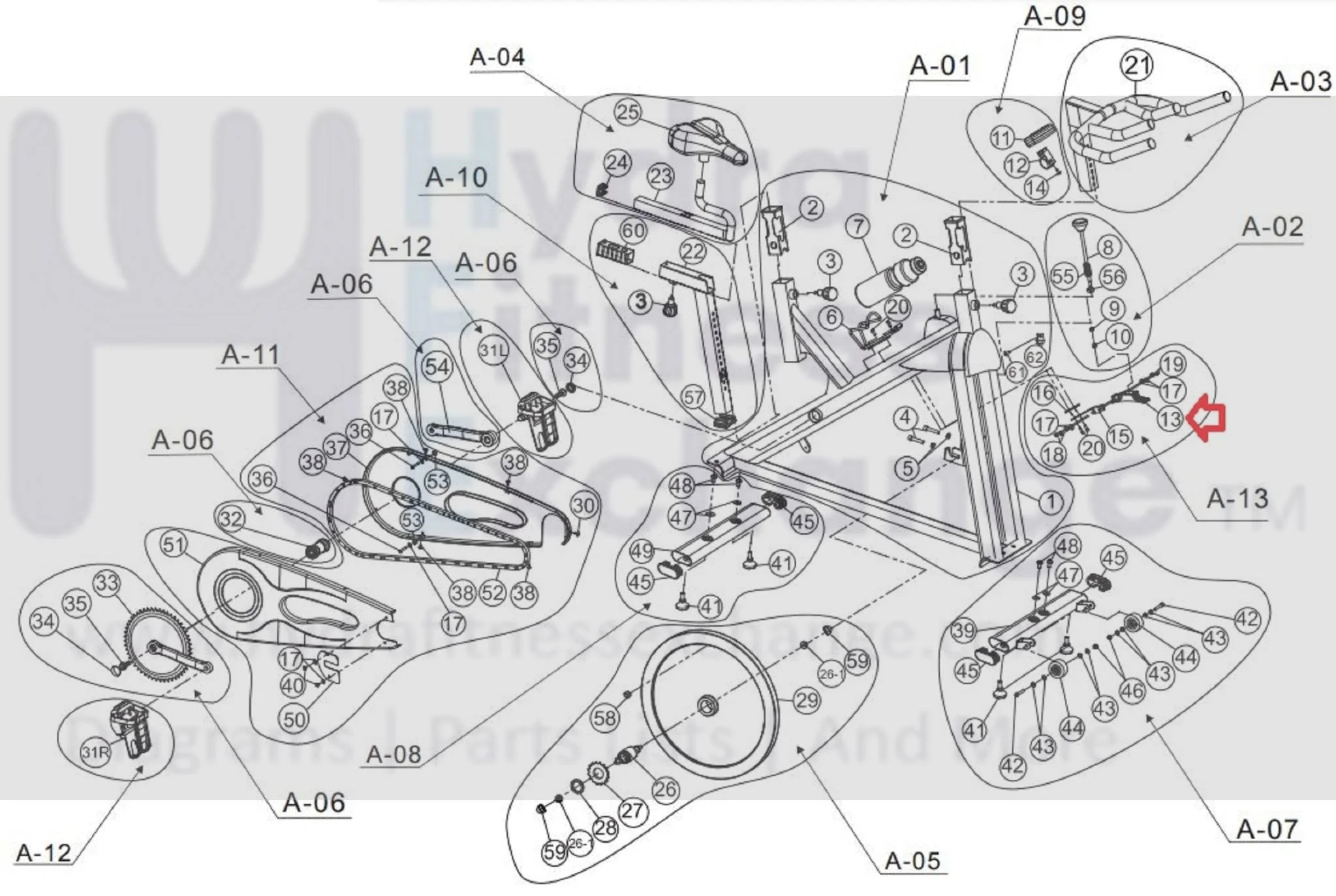 Horizon Fitness FC009 FC021 FC060 Stationary Bike Brake Pad 1000204244 - Image 3
