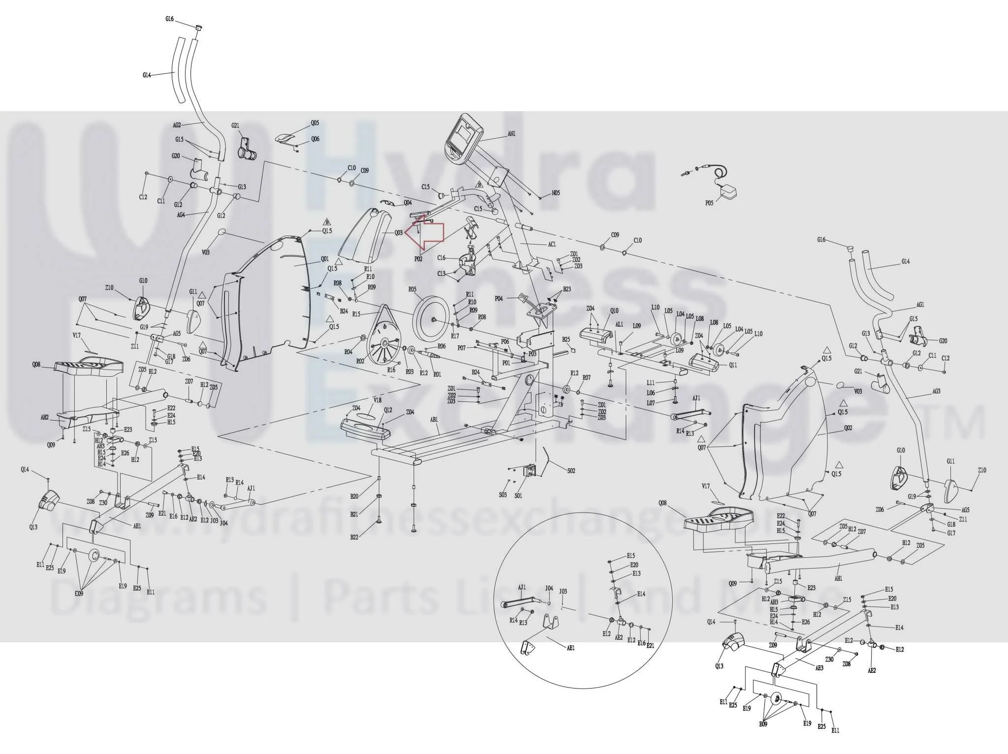 Horizon Fitness LS635E - EP181 Elliptical Left Top Cover 076772 - Image 3