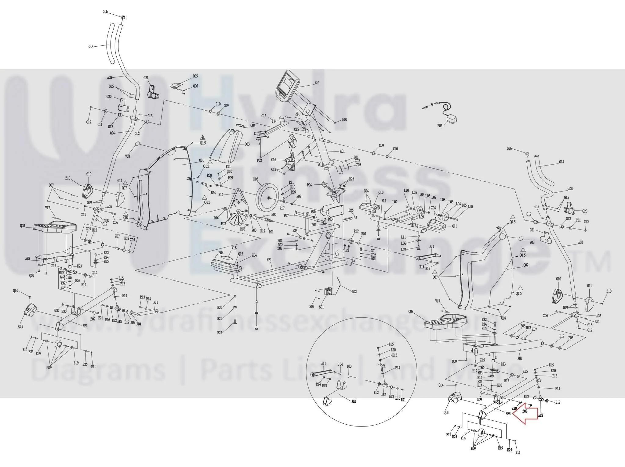 Horizon Fitness LS635E - EP181 Elliptical Right Pedal Arm 1000091720 - Image 3