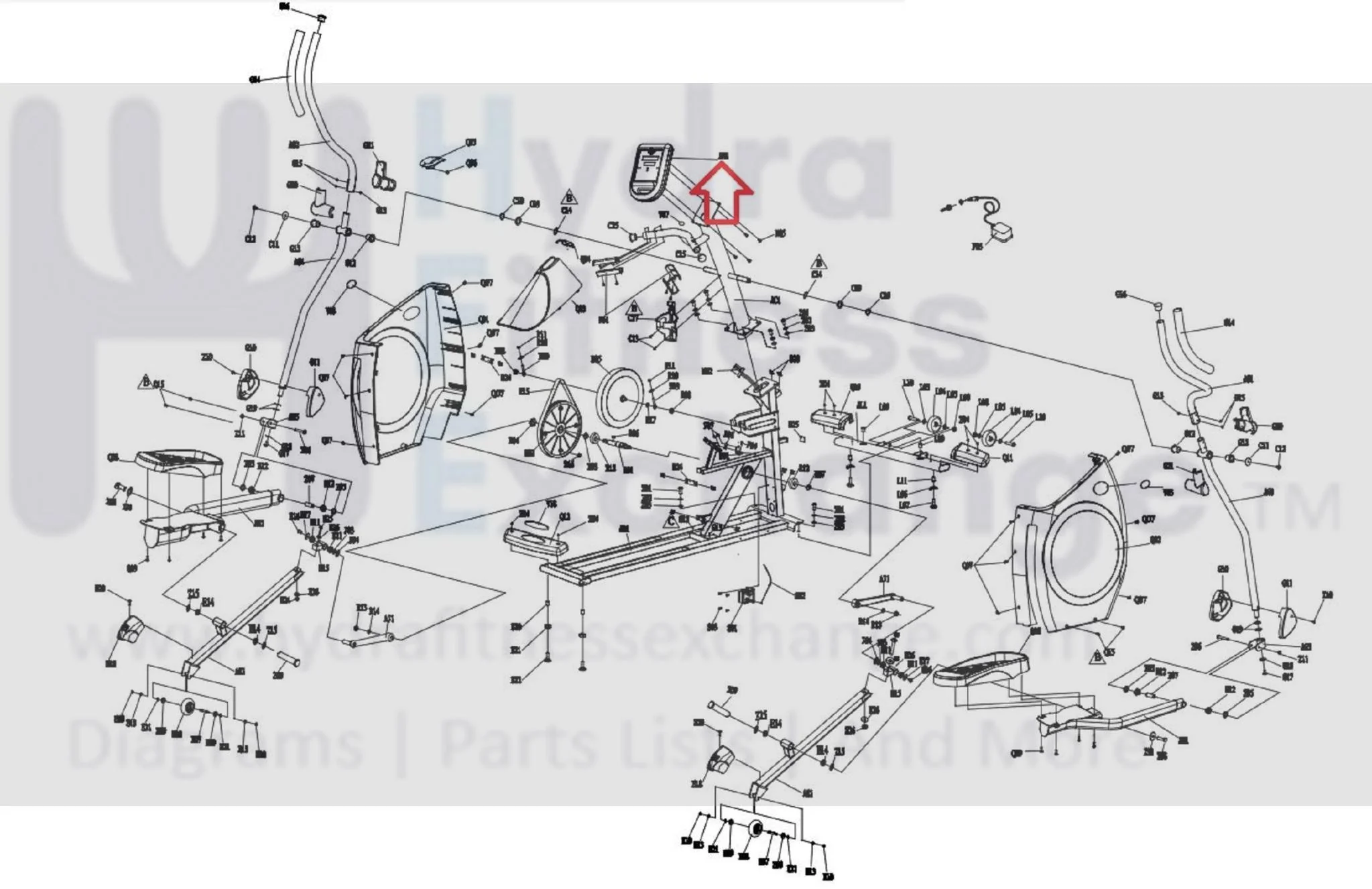 Horizon Fitness LS645E - EP505C Elliptical Display Console Assembly 101899 - Image 2