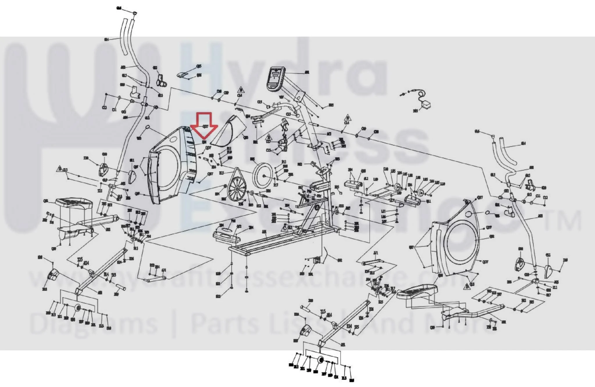 Horizon Fitness LS645E - EP505C Elliptical Left Semi Assembly Cover 101905 - Image 2