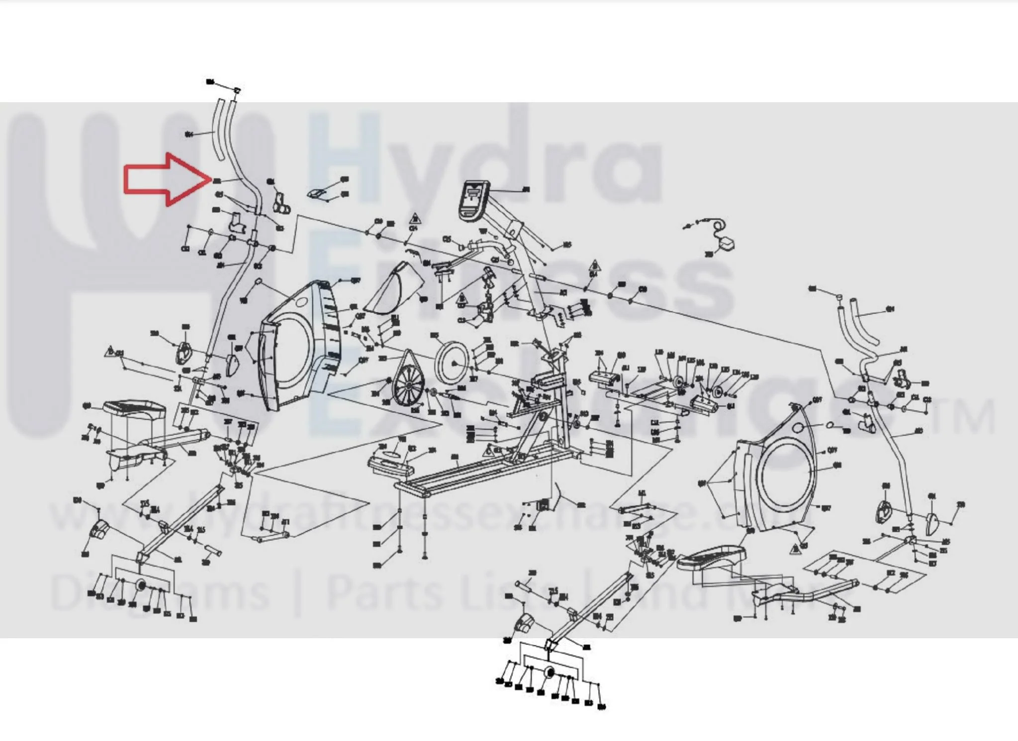 Horizon Fitness LS645E - EP505C Elliptical Left Upper Handlebar Set 1000091620 - Image 2