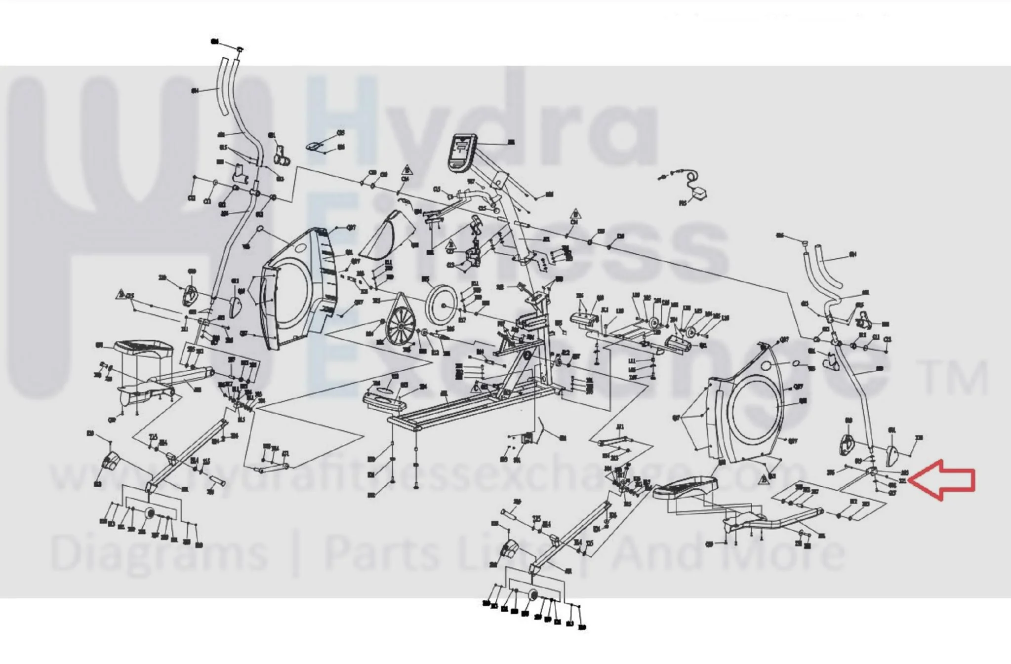 Horizon Fitness LS645E - EP505C Elliptical Pedal Arm Set 1000091619 - Image 2