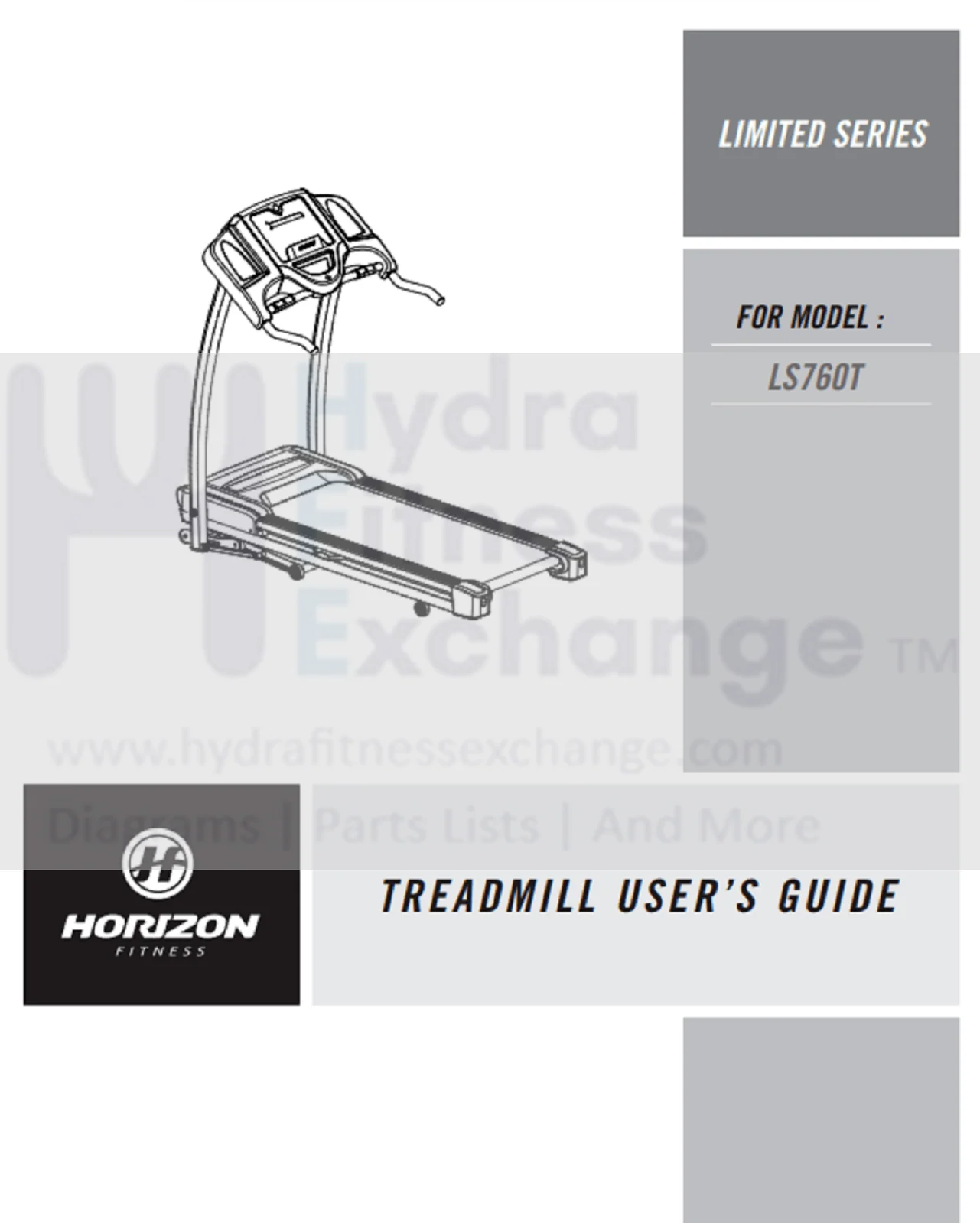 Horizon Fitness LS760T - TM301 Treadmill Owner Manual User Guide 076913