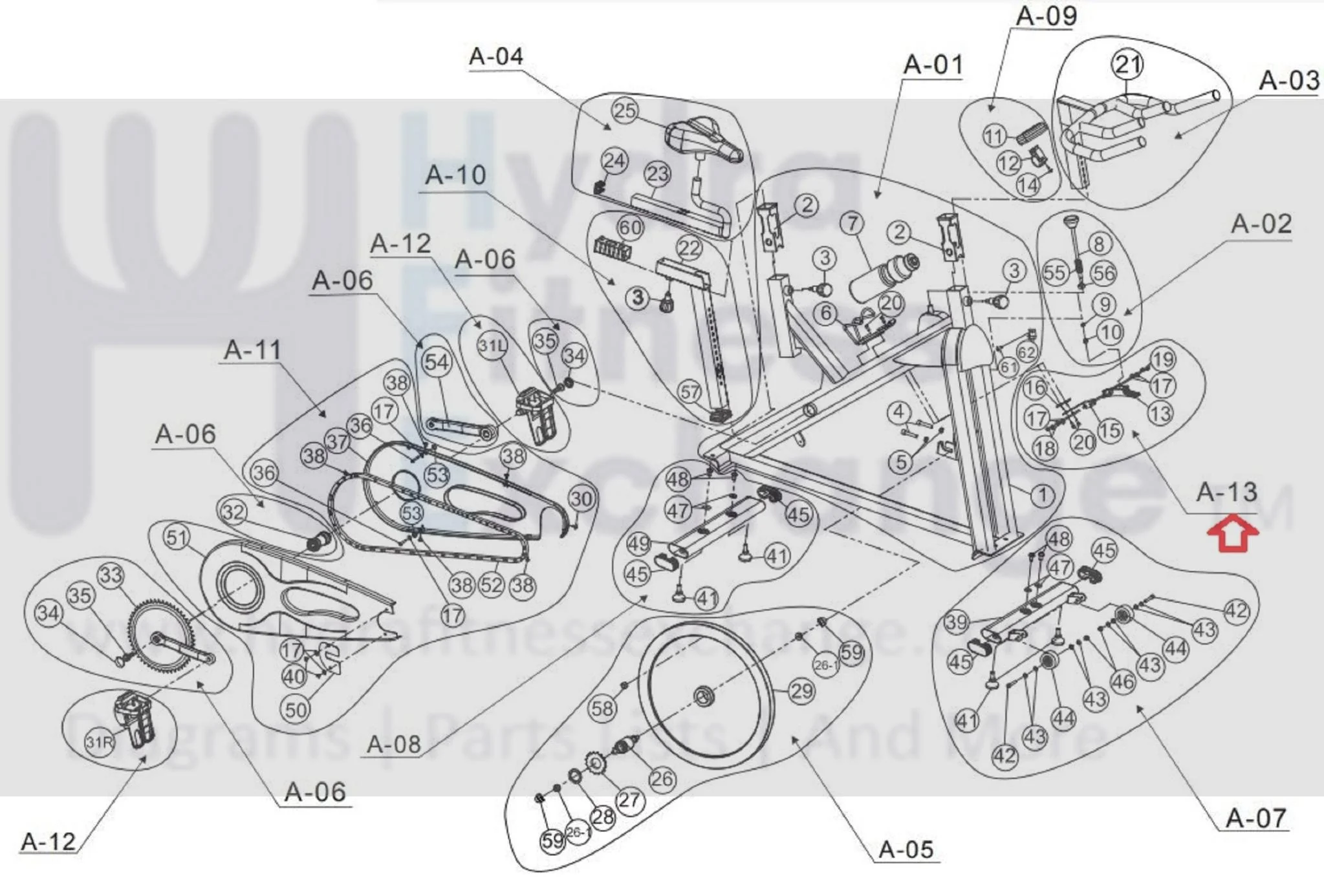 Horizon Fitness FC009 FC021 FC060 Stationary Bike Brake Pad Assembly 1000220825 - Image 3