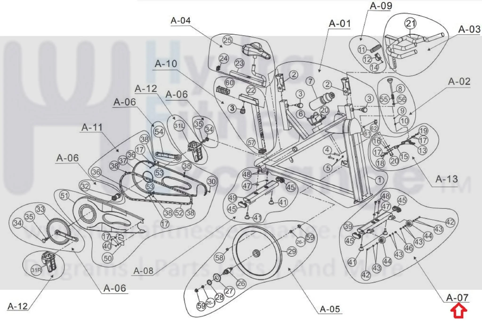 Horizon Fitness M4 - FC009 Stationary Bike Front Stabilizer Set 1000204268 - Image 2