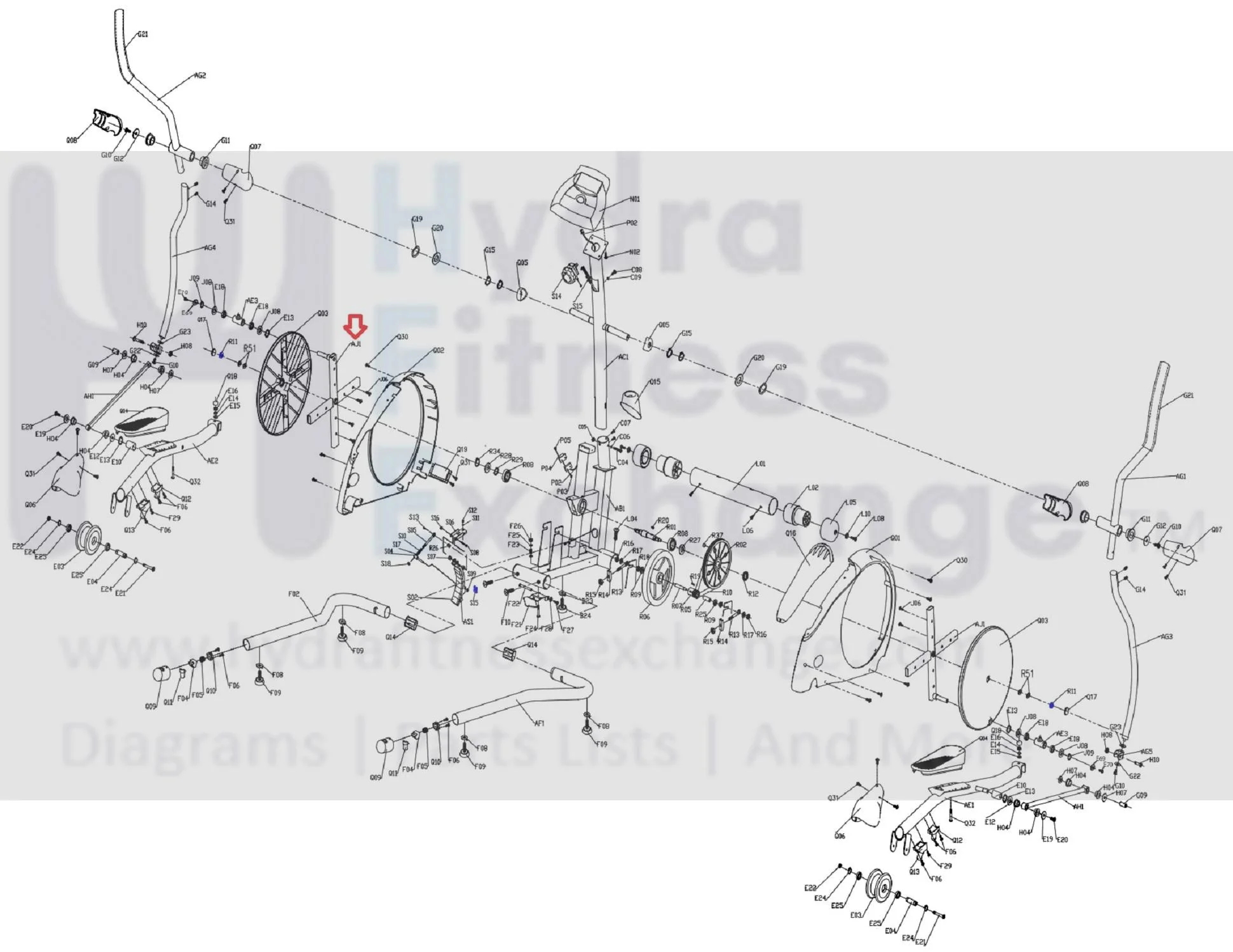 Horizon Fitness Matrix Retail Endurance 300 E30-02 Elliptical Crank Arm Set 1000391059 - Image 3