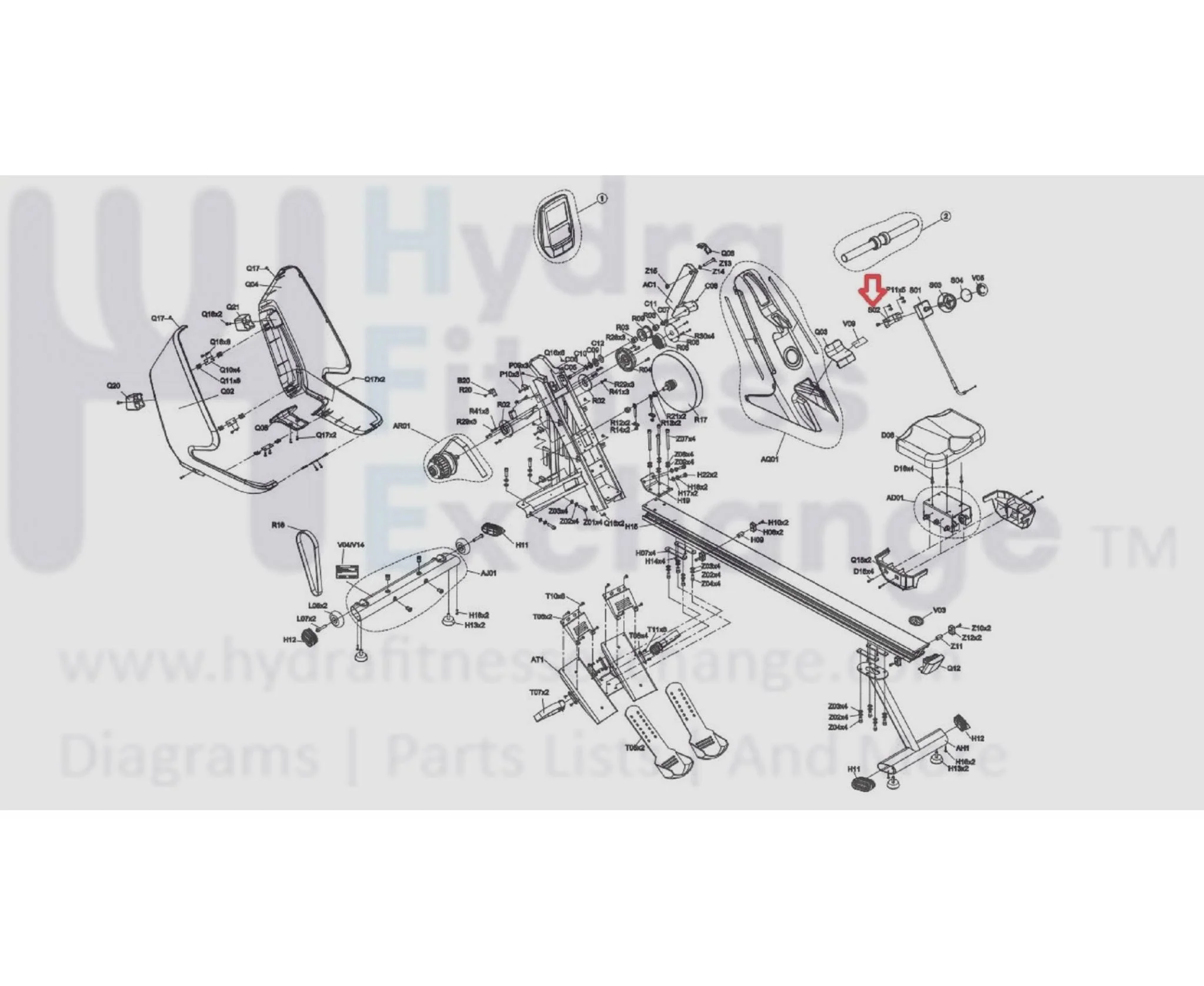 Horizon Fitness AR52 Rower Fixing Mount Plate Black Matte 1000409208 - Image 3