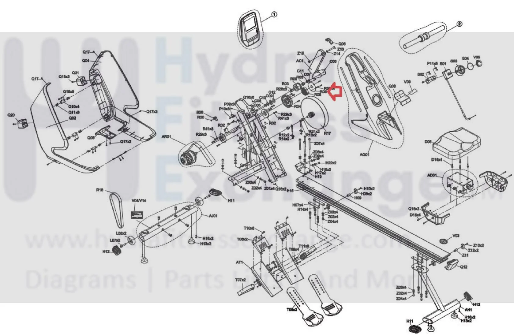 Matrix Fitness Rower Recoil Spring Cover Zink Plate 008311-00 - Image 3