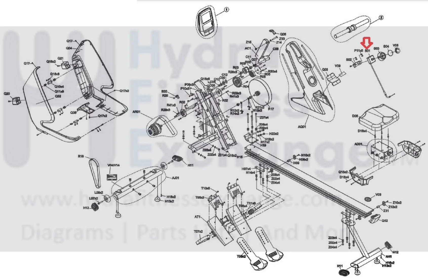 Horizon Fitness AR52 Rower Tension Control Assembly 1000412305 - Image 3