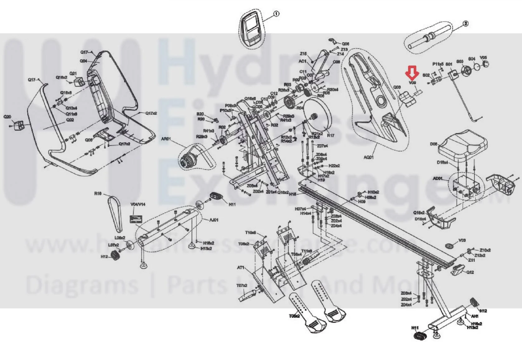 Horizon Fitness AR52 AR53 Rower Waring Label 1000416170 - Image 2