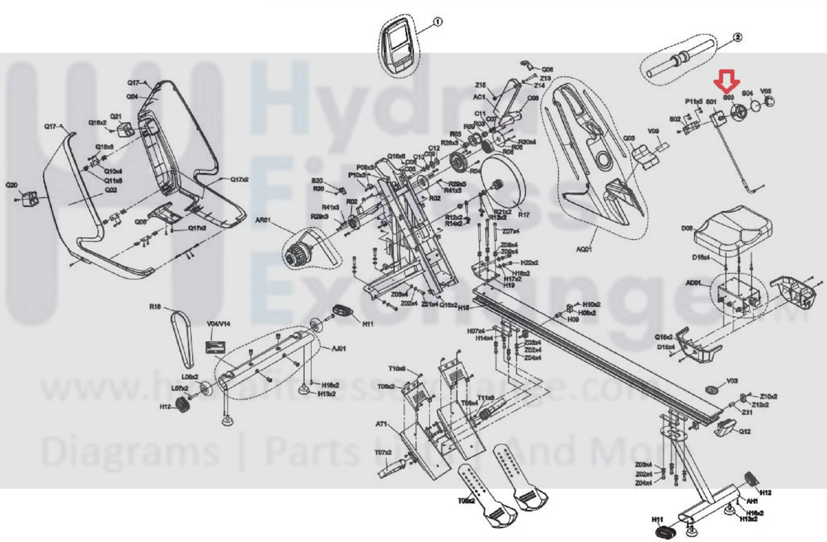 Horizon Fitness AR52 Rower Tension Control Box Cover 1000409271 - Image 3