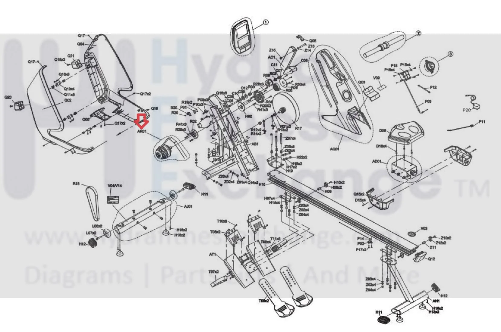 Horizon Fitness AR53 Rower Belt Pulley Set 1000426737 - Image 3