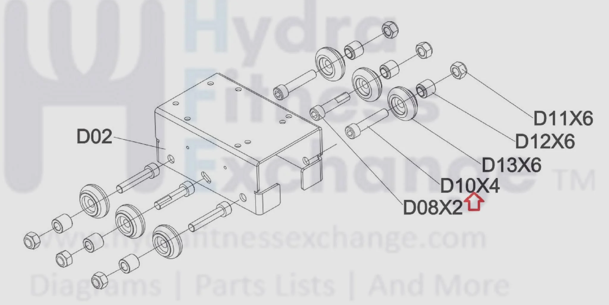 Horizon Fitness Oxford 6 - AR53 Rower Hex Socket Head Screw M10x1.5Px45L 1000313185 - Image 2