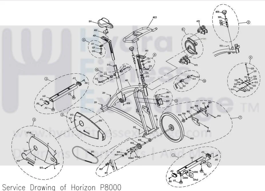Horizon Fitness P8000 - FC16B Stationary Bike Adjustable Brake Sleeve 092893 - Image 2