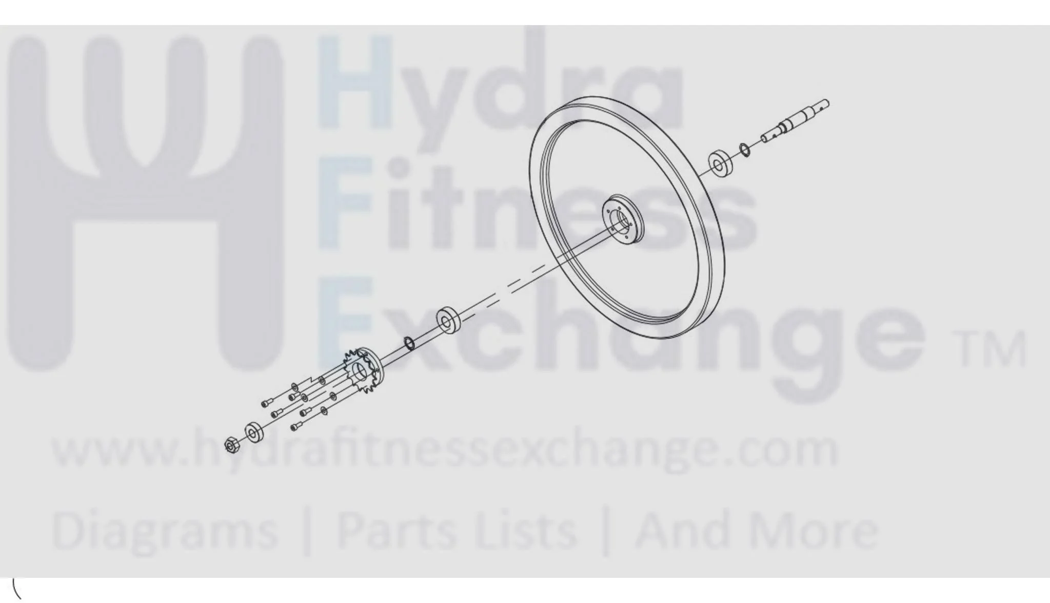 Horizon Fitness P8000 - FC16B Stationary Bike Flywheel with Axle Set 081773