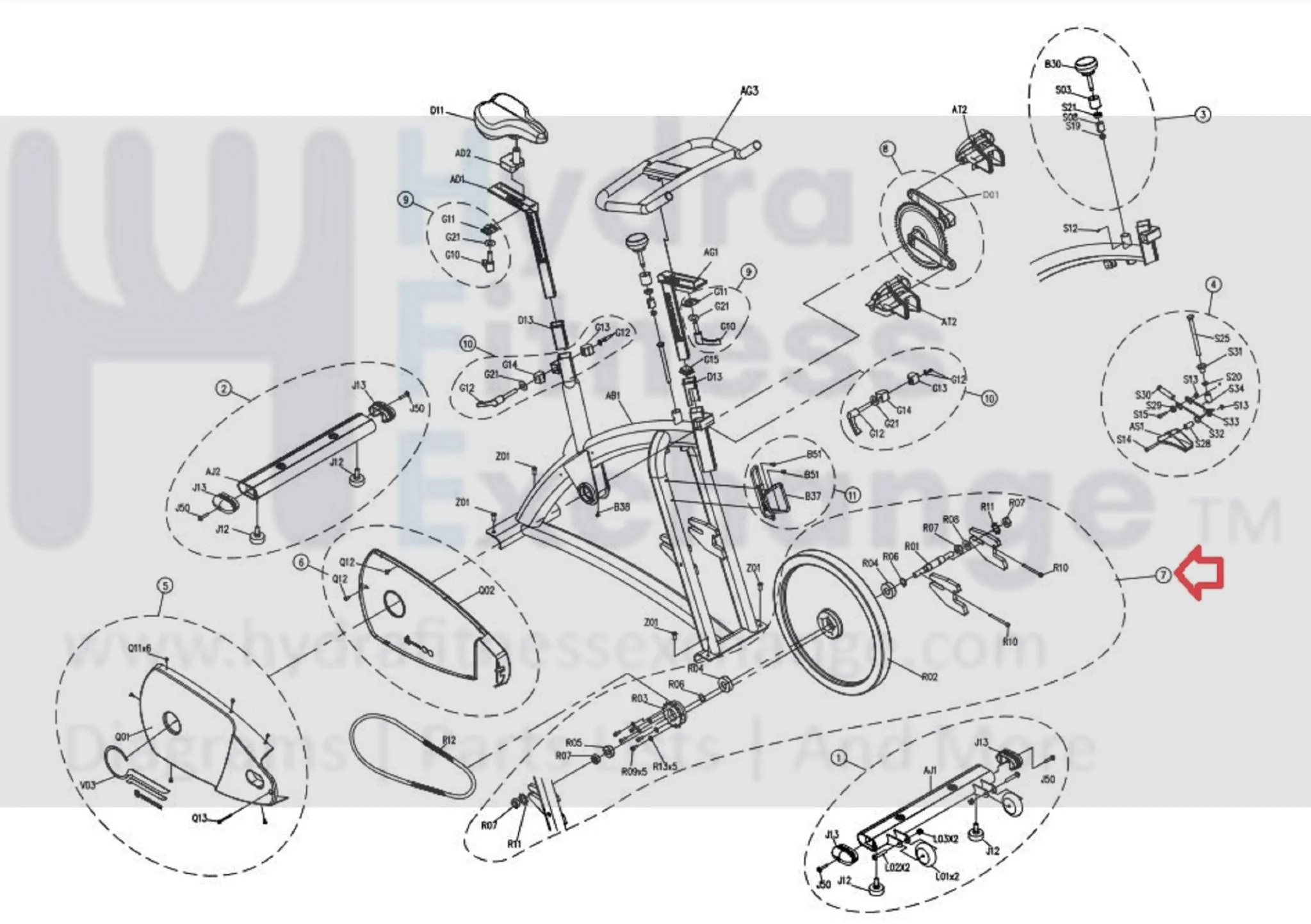 Horizon Fitness P8000 - FC16B Stationary Bike Flywheel with Axle Set 081773 - Image 2