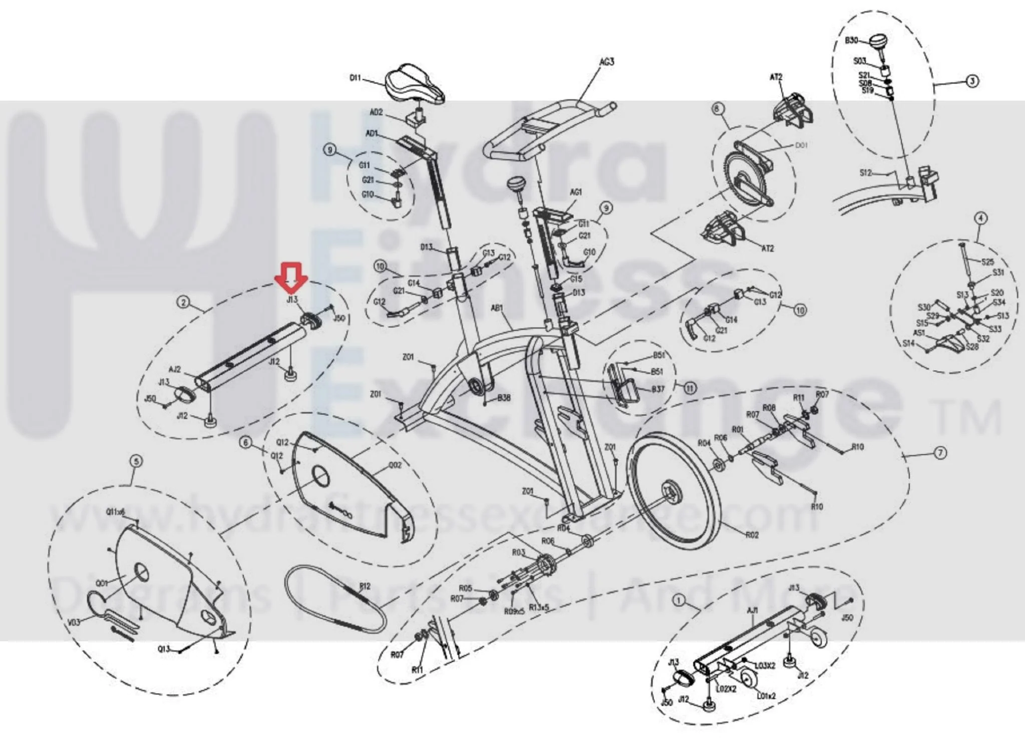 Horizon Fitness P8000 - FC16B Stationary Bike Front or Rear Stabilizer End Cap 083047 - Image 2