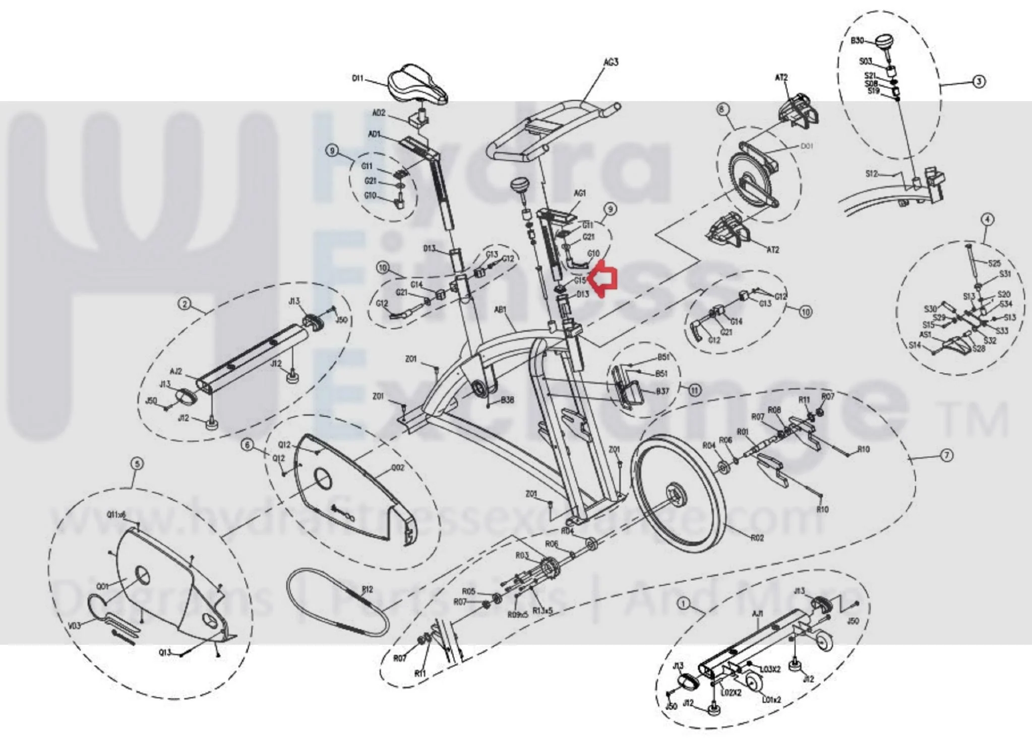 Horizon Fitness P8000 - FC16B Stationary Bike Handlebar Frame End Cap 088014 - Image 2