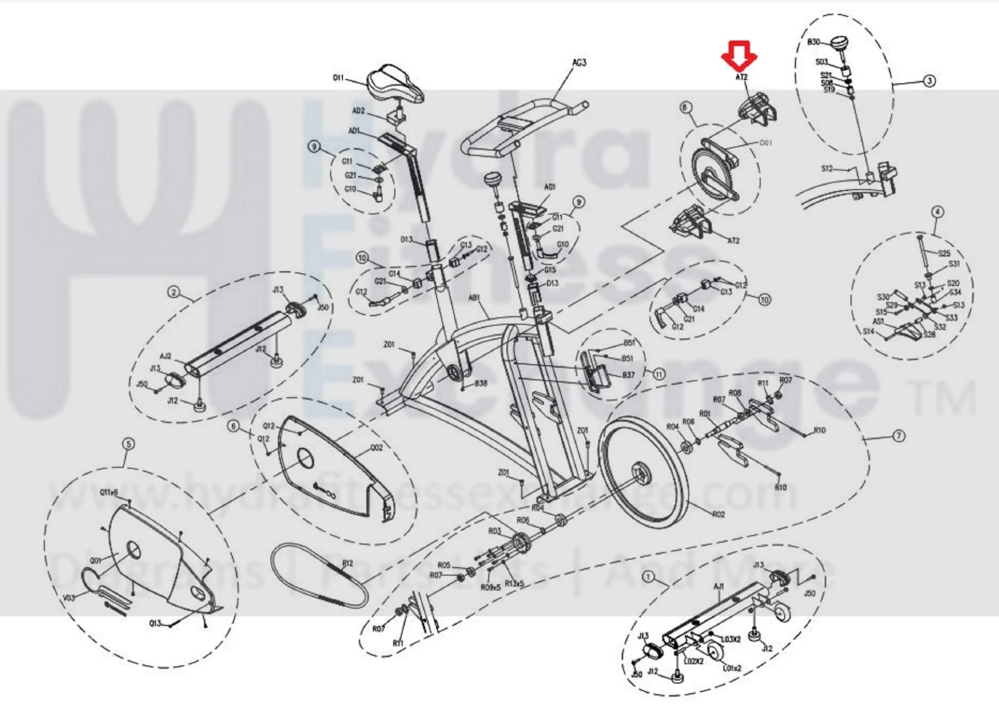 Horizon Fitness P8000 - FC16B Stationary Bike Pedal Set 081687 - Image 2