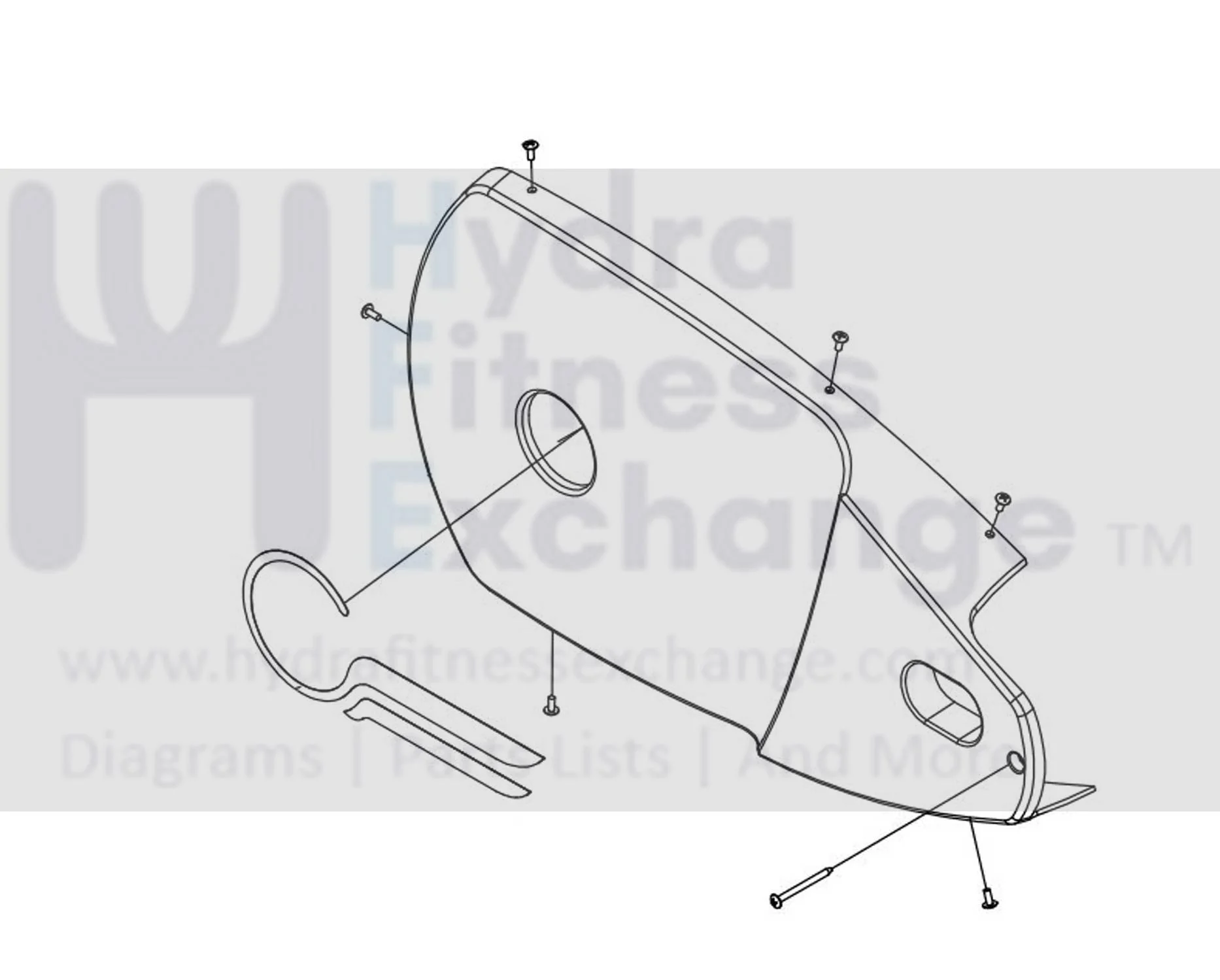 Horizon Fitness P8000 - FC16B Stationary Bike Right Side Cover 093768