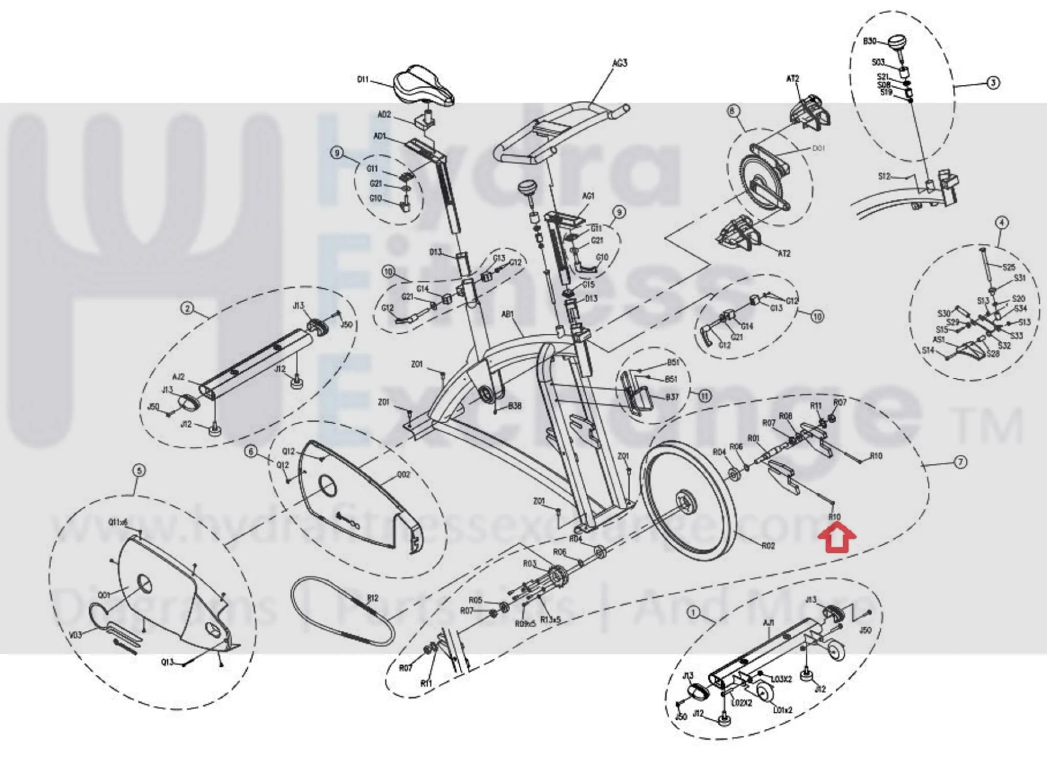 Horizon Fitness P8000 - FC16B Stationary Bike Round Hex Socket Screw M6x1.0Px75L 082637 - Image 2