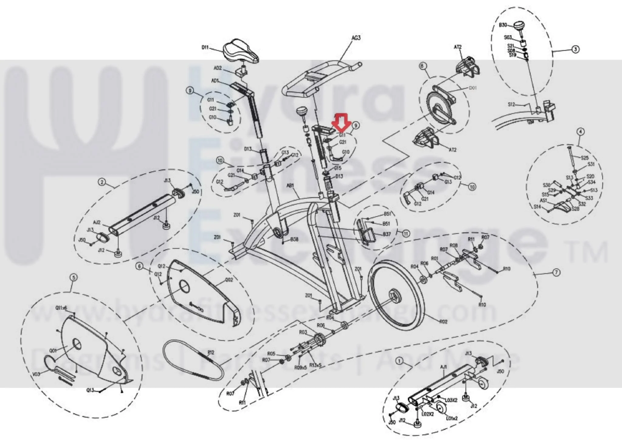 Horizon Fitness P8000 - FC16B Stationary Bike Seat Handlebar Adjustment Plate 080329 - Image 2