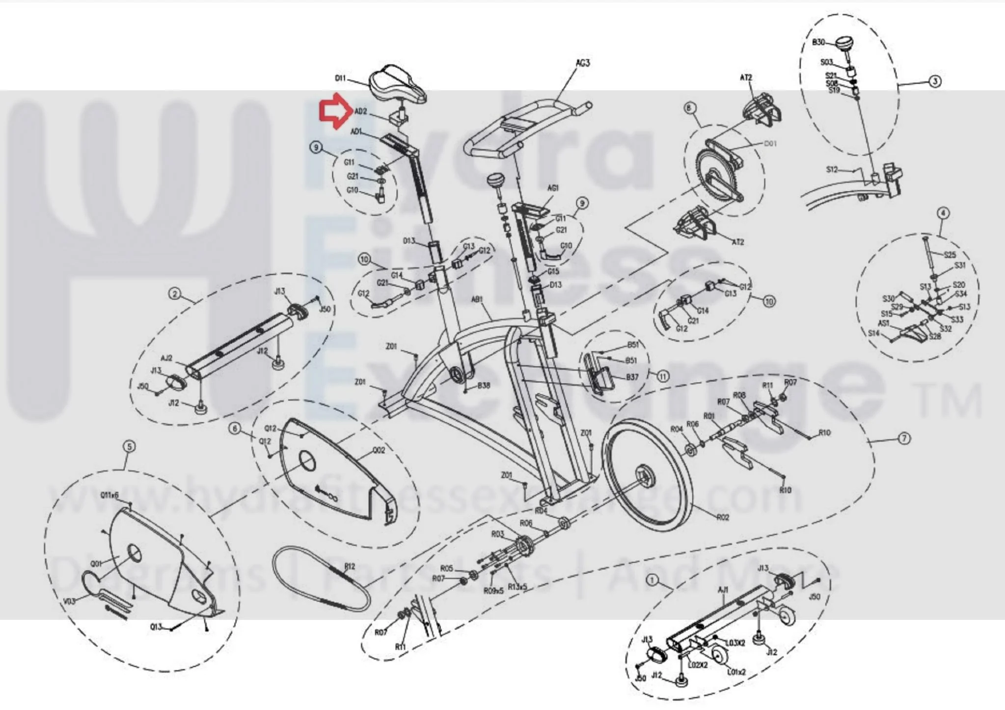 Horizon Fitness P8000 - FC16B Stationary Bike Seat Pad Mounting Bracket 080521 - Image 2