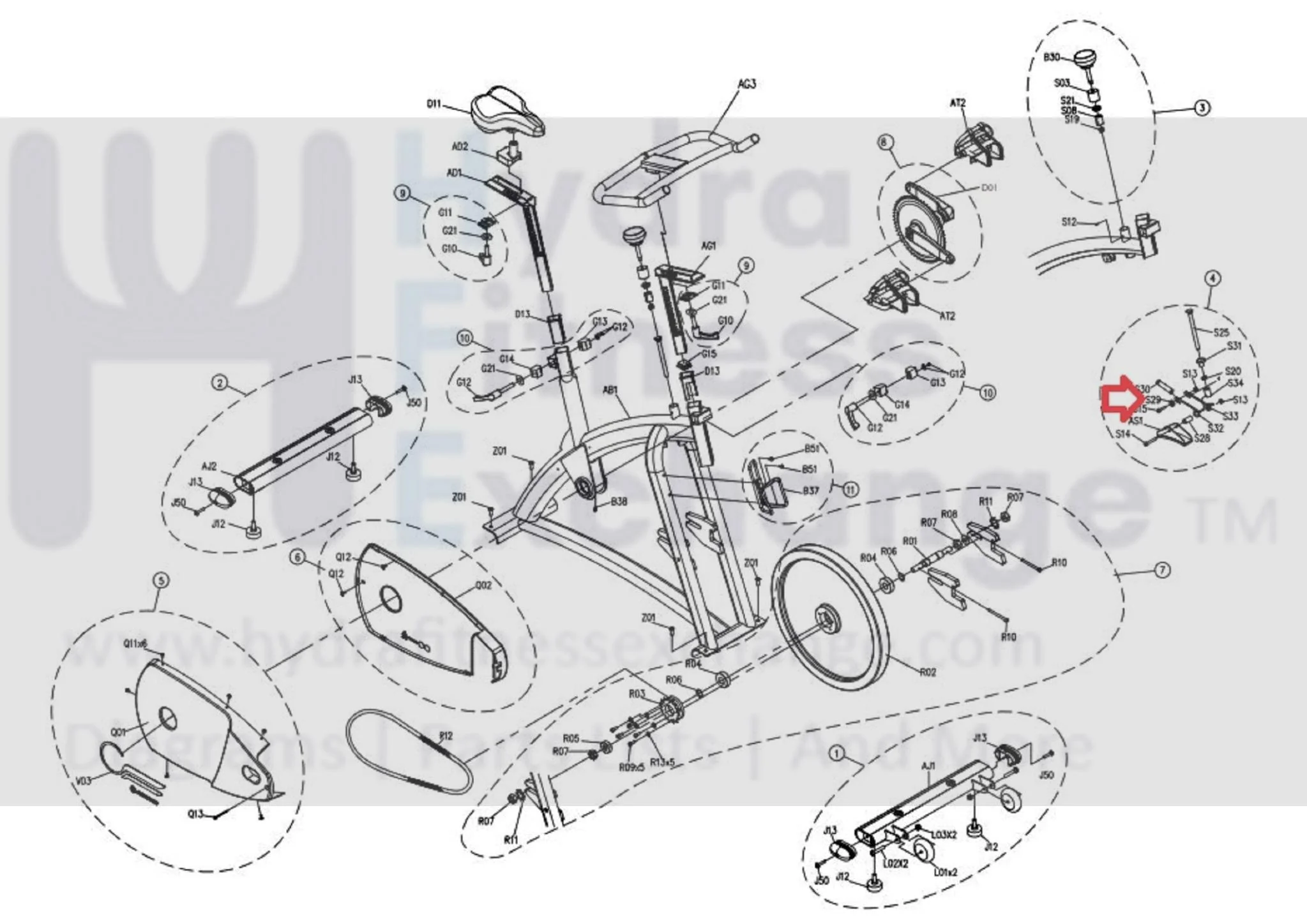 Horizon Fitness P8000 - FC16B Stationary Bike Spacing Ring 090956 - Image 2