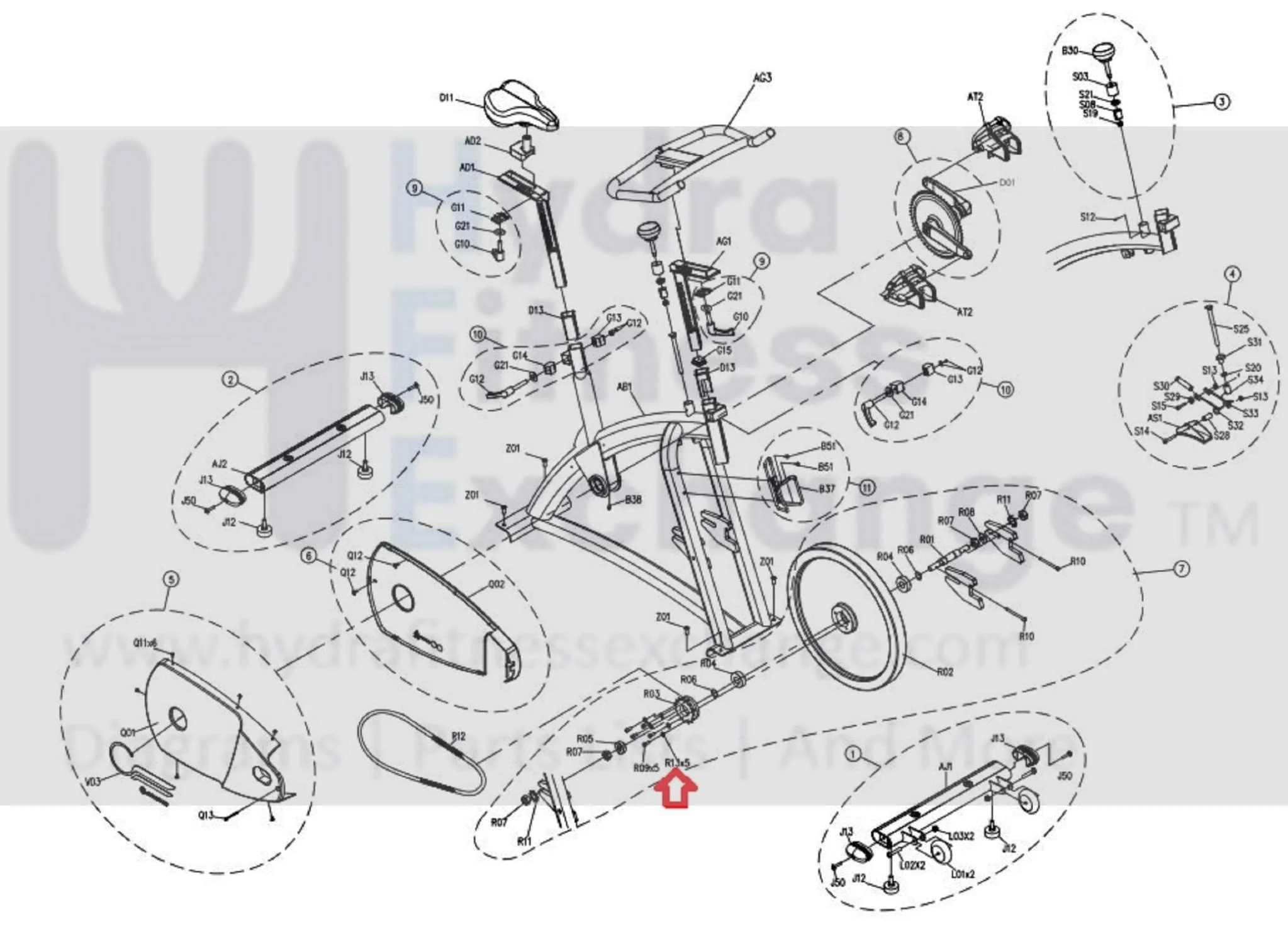 Horizon Fitness P8000 - FC16B Stationary Bike SPL Washer 6.1x12.2x1.5T 082639 - Image 2