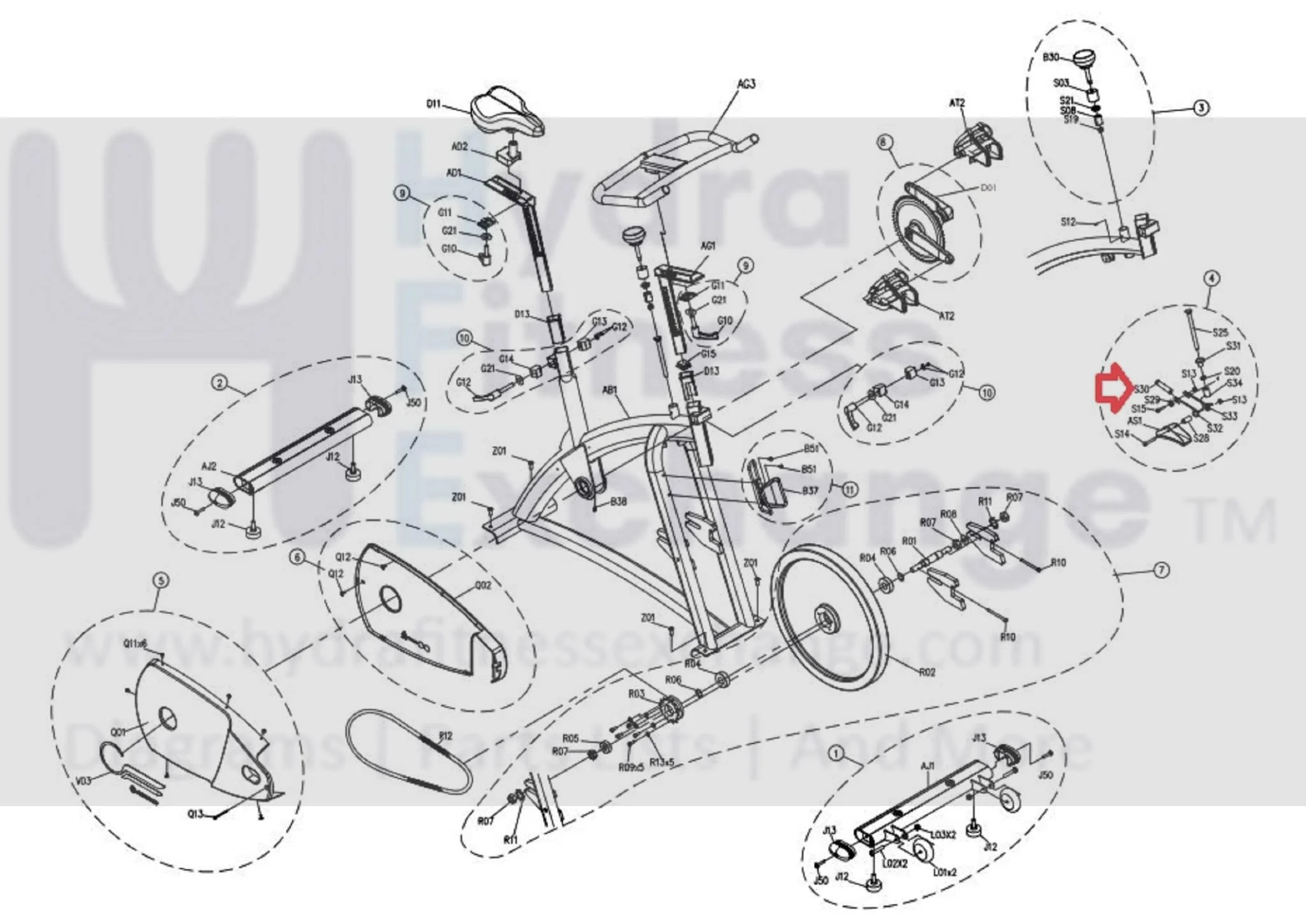 Horizon Fitness P8000 - FC16B Stationary Bike Spring Ornament Cover 090957 - Image 2
