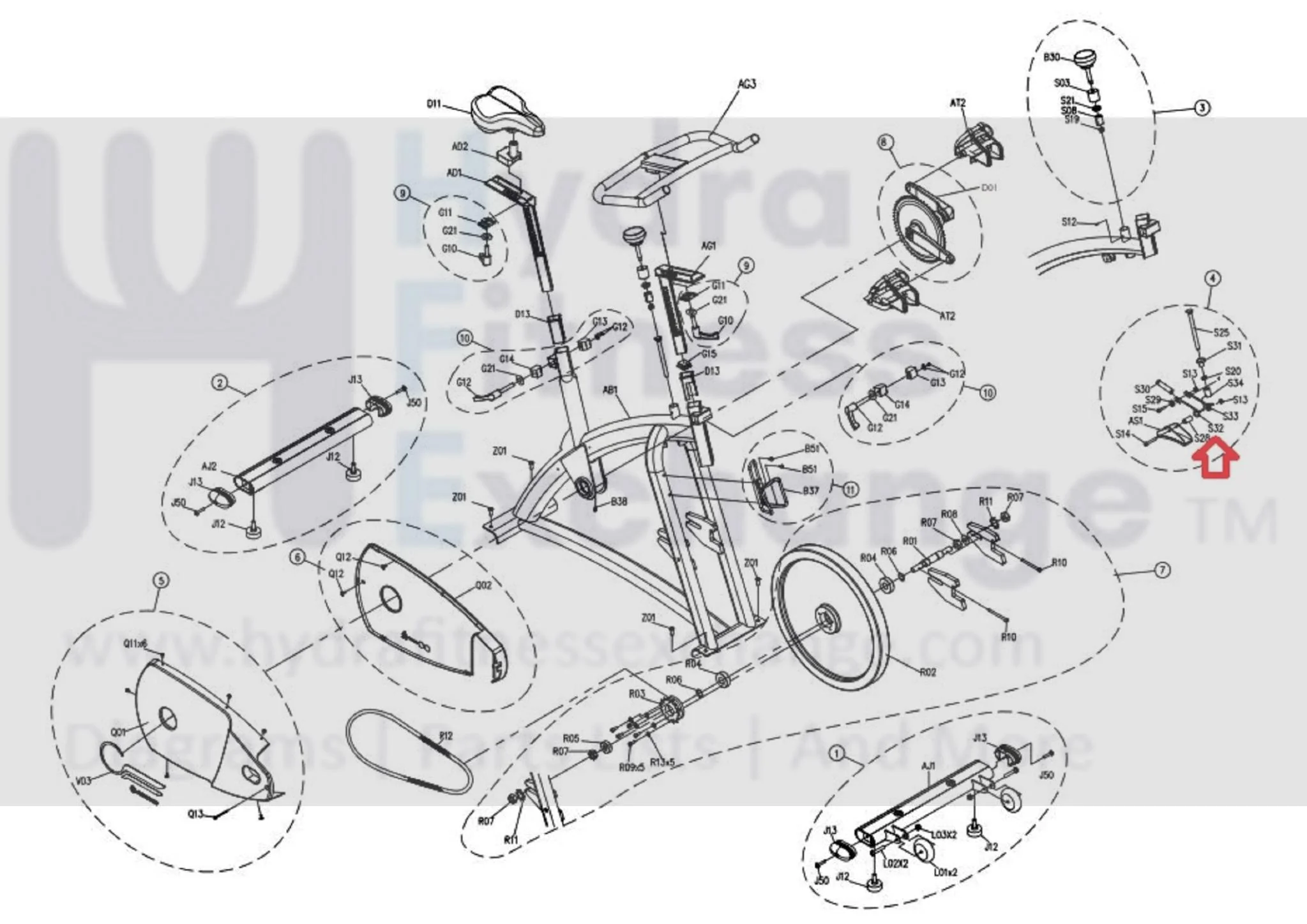 Horizon Fitness P8000 - FC16B Stationary Bike Right Stainless Steel Spring 092891 - Image 2