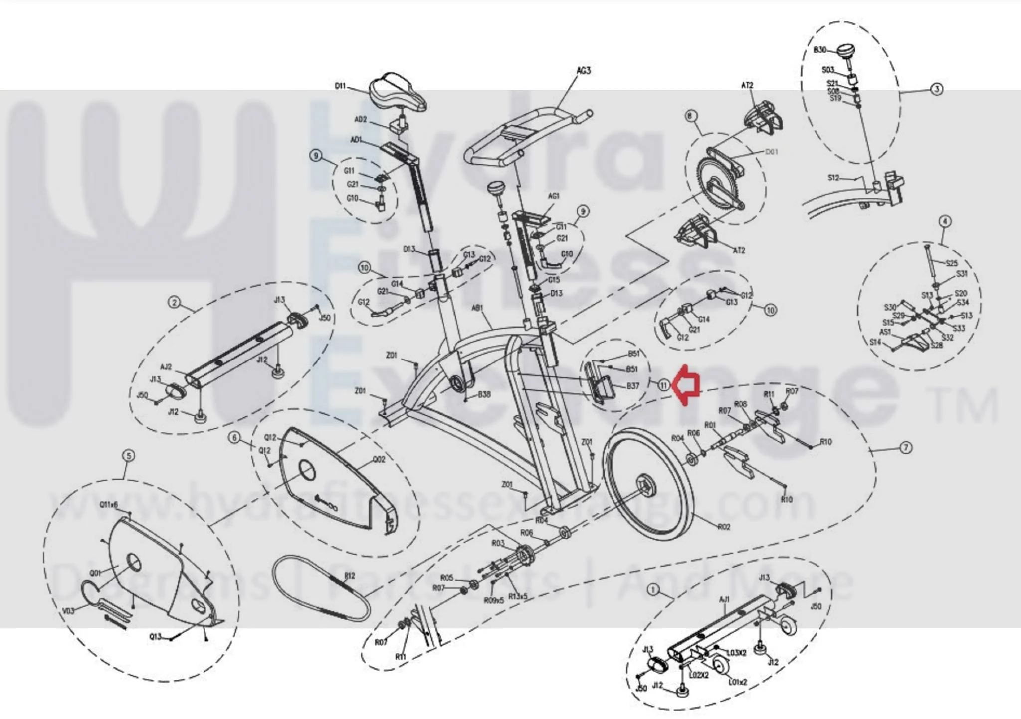 Horizon Fitness P8000 - FC16B Stationary Bike Water Bottle Holder 093772 - Image 2