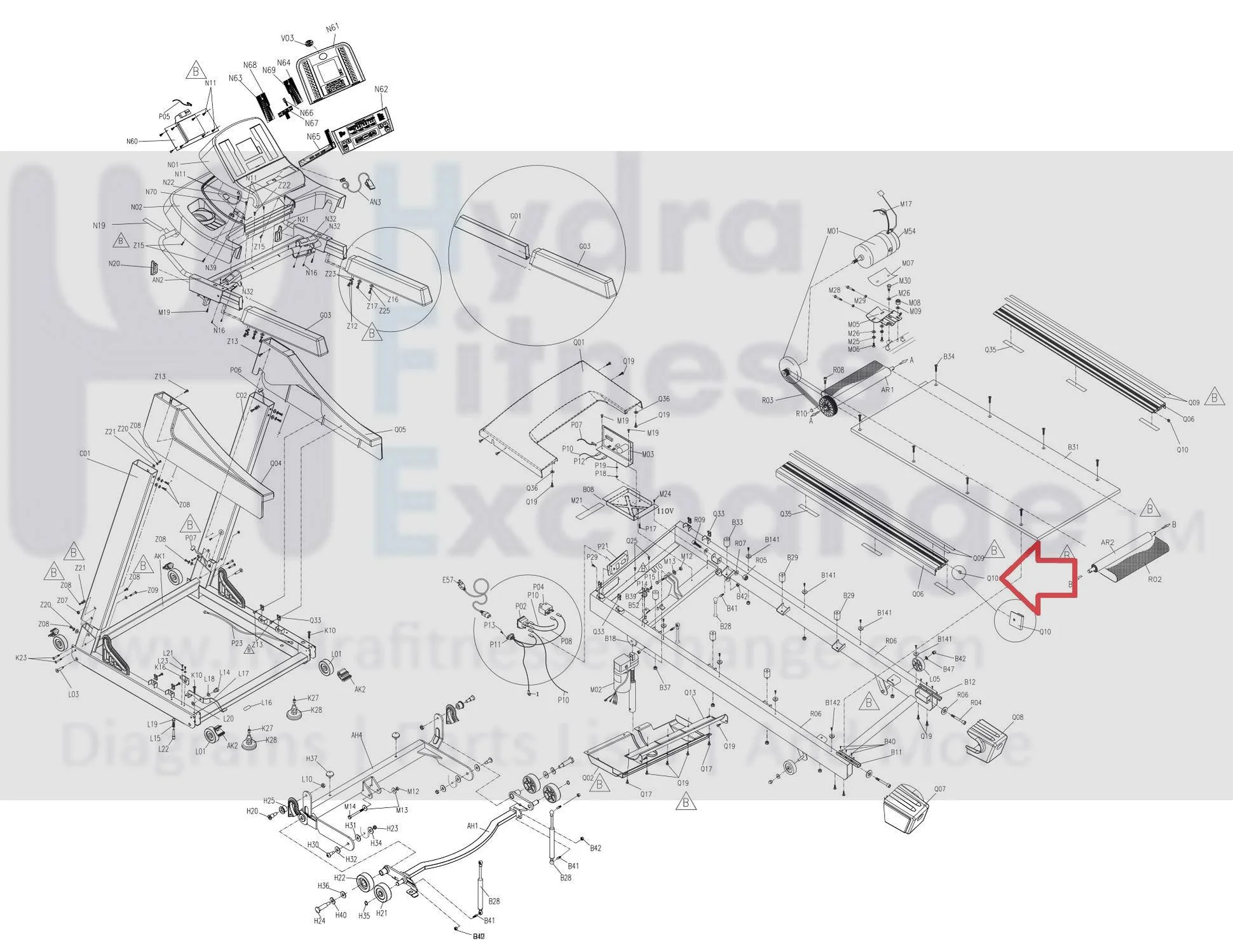 Horizon Fitness Performance Series PST6 PST8 Treadmill Side Rail Stopper 022205-A - Image 3