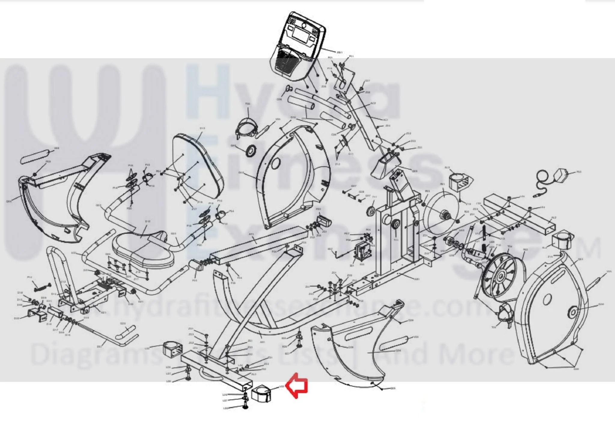 Horizon Fitness R3 RC30 RC40 B600 Stationary Bike Rear Stabilizer End Cap 073008 - Image 3