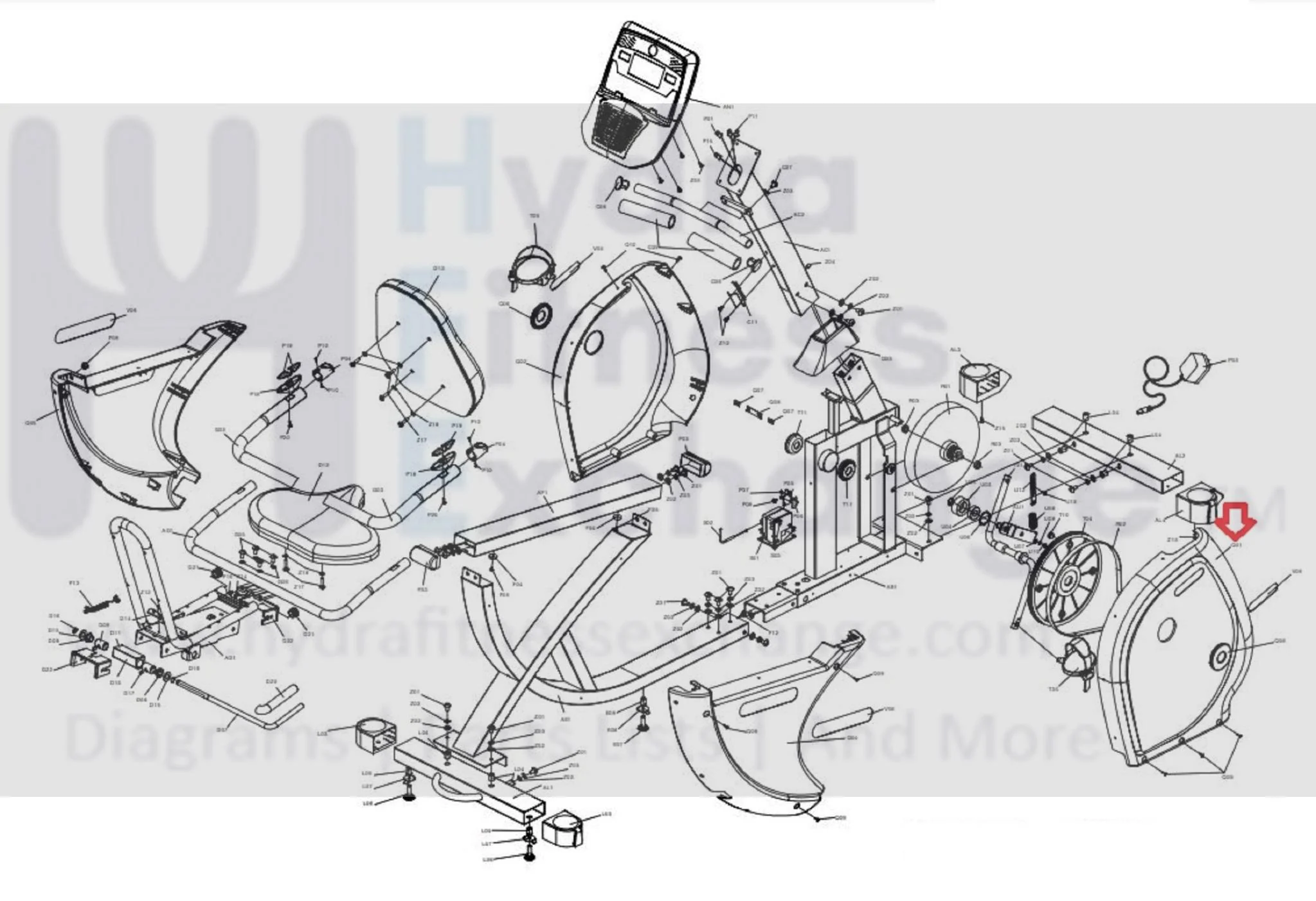 Horizon Fitness R3 RC30 RC40 Stationary Bike Right Side Cover 079858 - Image 3