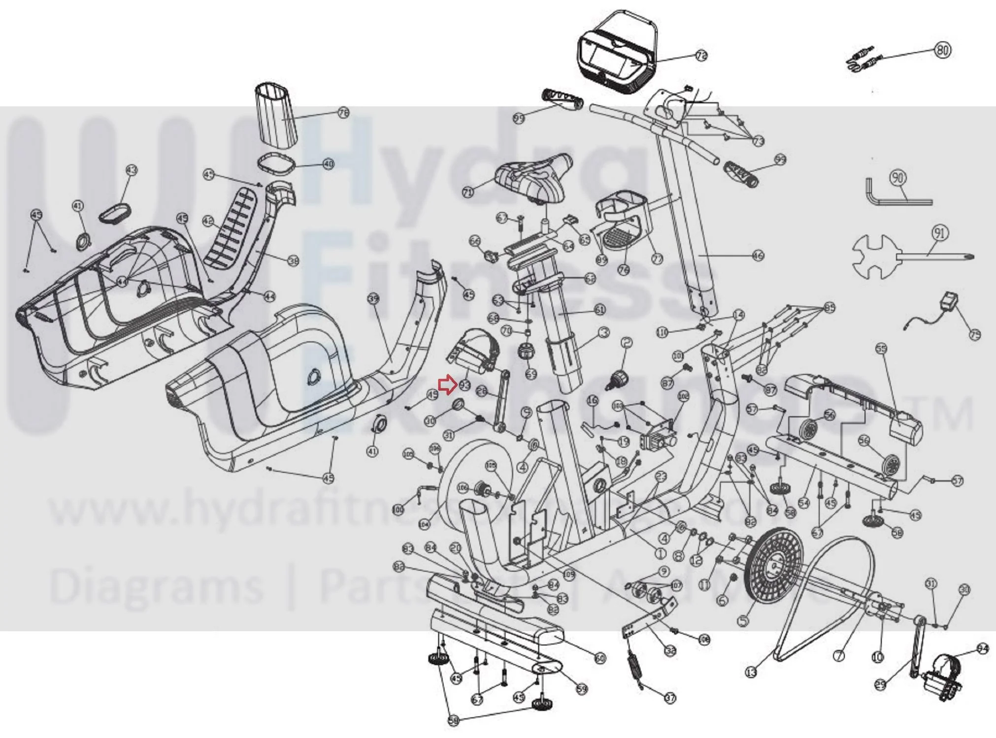 Horizon Fitness RB013 CB037 Stationary Bike Left Foot Pedal with Strap 1000324671 - Image 2