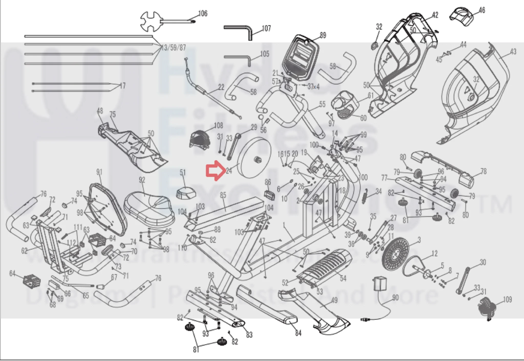 Horizon Fitness RB013 Stationary Bike Magnetic Resistance Eddy Brake Flywheel 1000329519 - Image 2