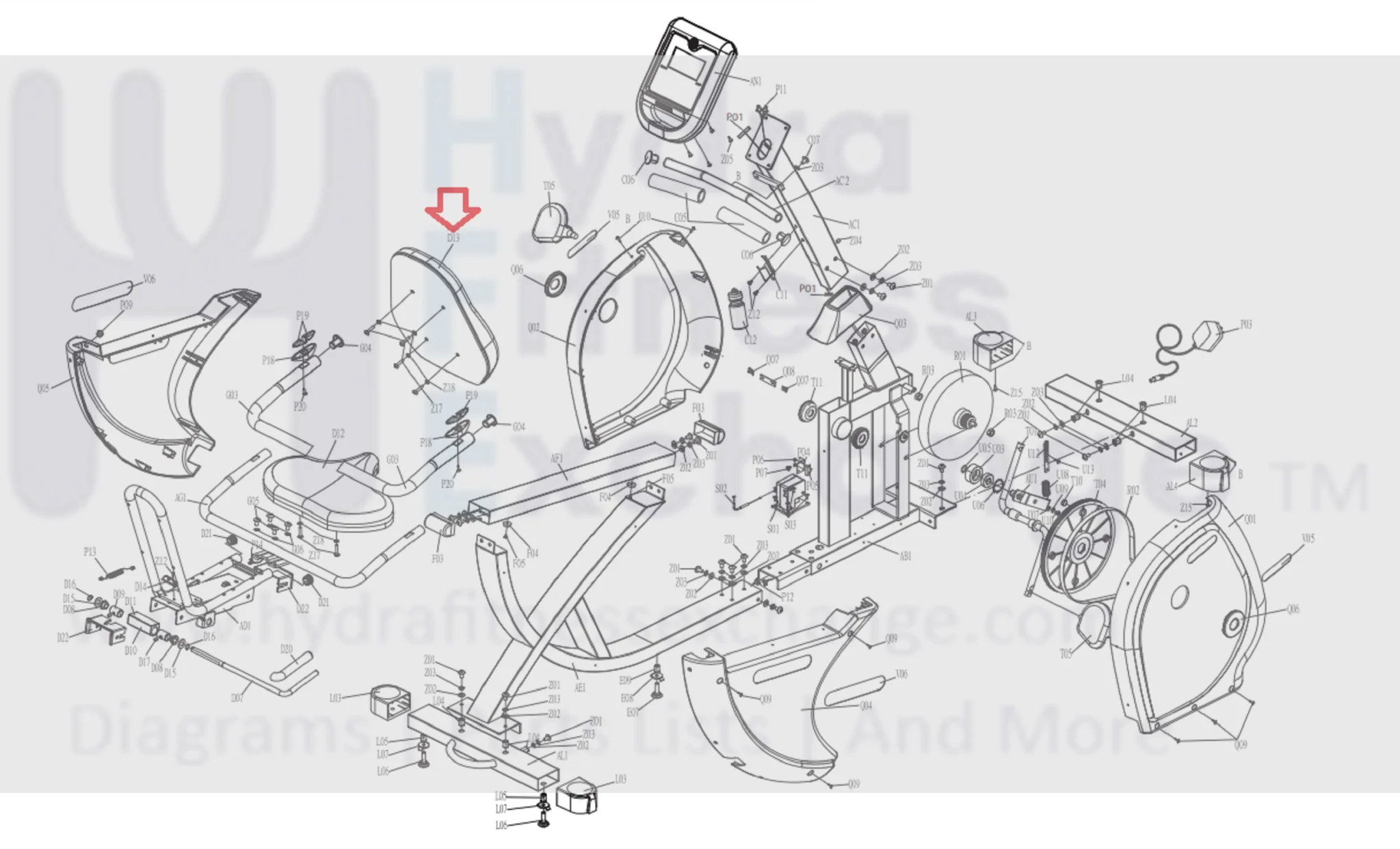 Horizon Fitness RC30 - RB121 B600 - RB122B Stationary Bike Back Seat Pad SH0004 079849 - Image 2