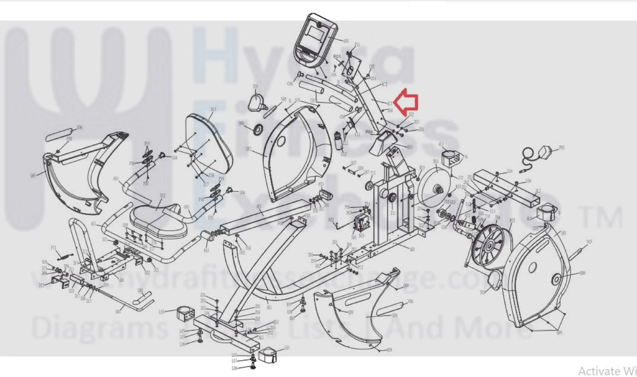 Horizon Fitness RC30 - RB121 Stationary Bike Console Mast Set 091594 - Image 2